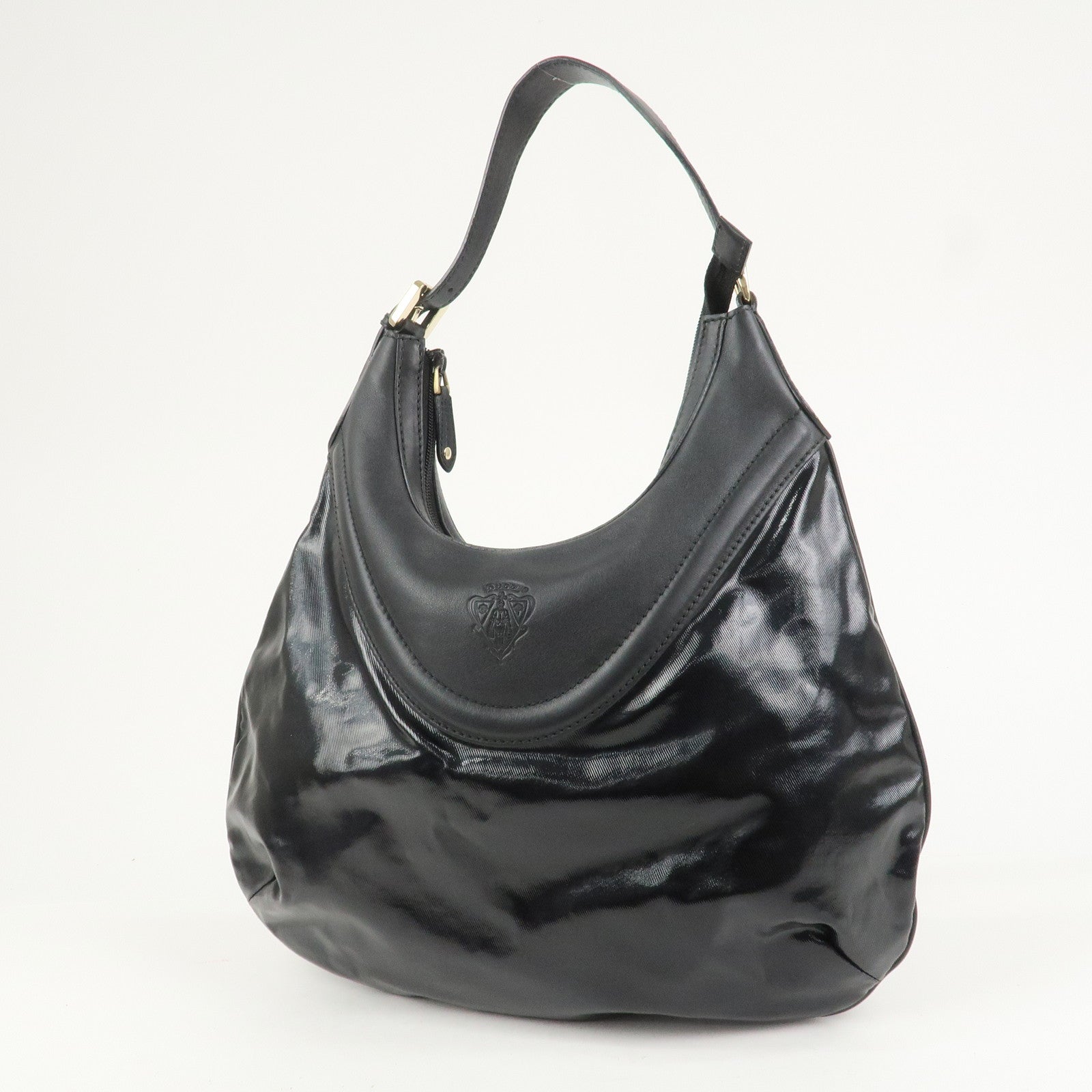 GUCCI Hysteria PVC Canvas Leather Shoulder Bag Black 262903