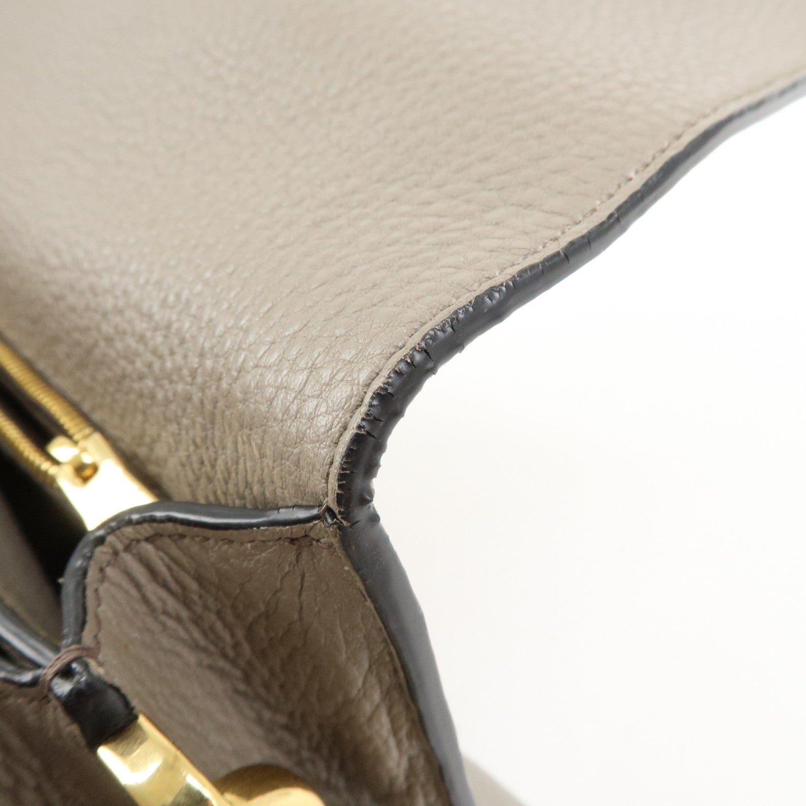 PRADA Leather Shoulder Bag Crossbody Bag Gray 1BH031