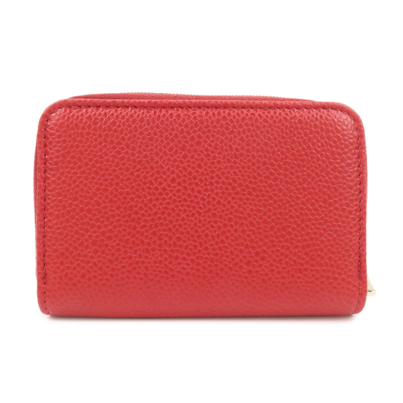 CHANEL COCO Mark Caviarskin Card Case Coin Case Red A68890