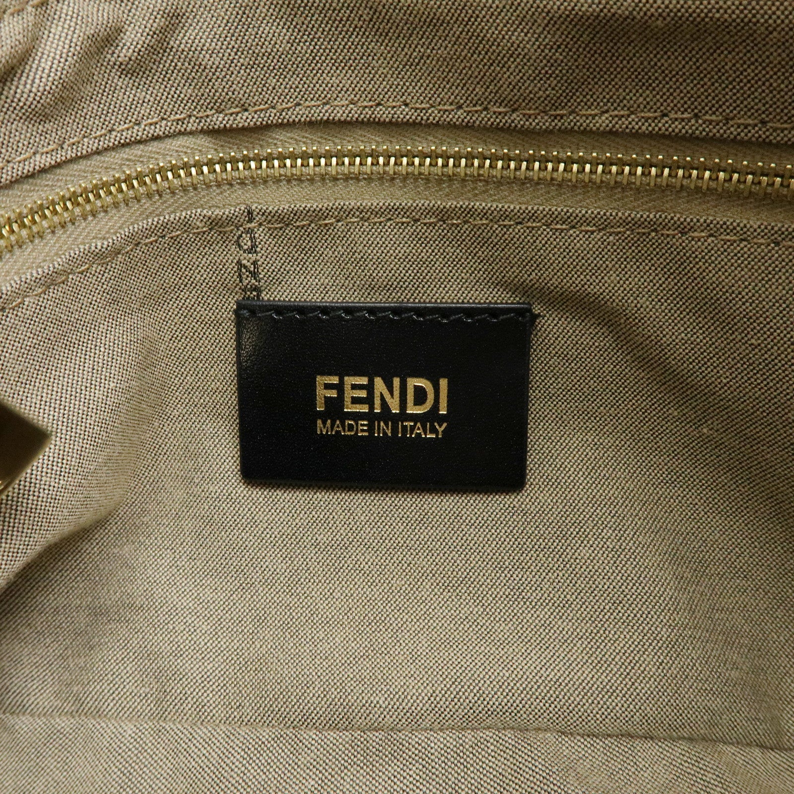 FENDI Zucchino PVC Shoulder Bag Hand Bag Beige 8BR003