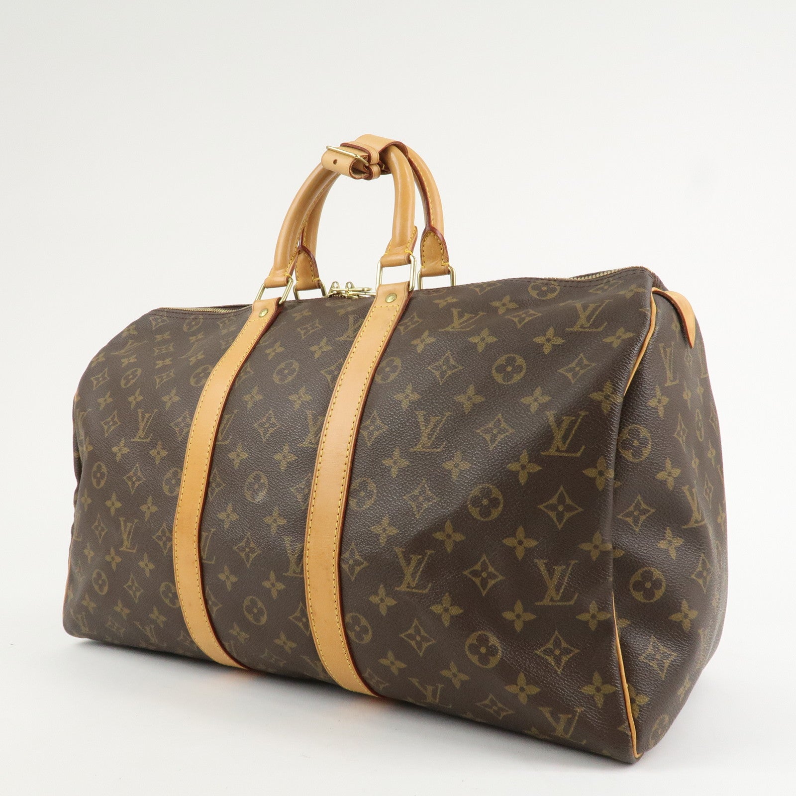 Louis Vuitton Monogram Keep All 45 Boston Bag Brown M41428 Used
