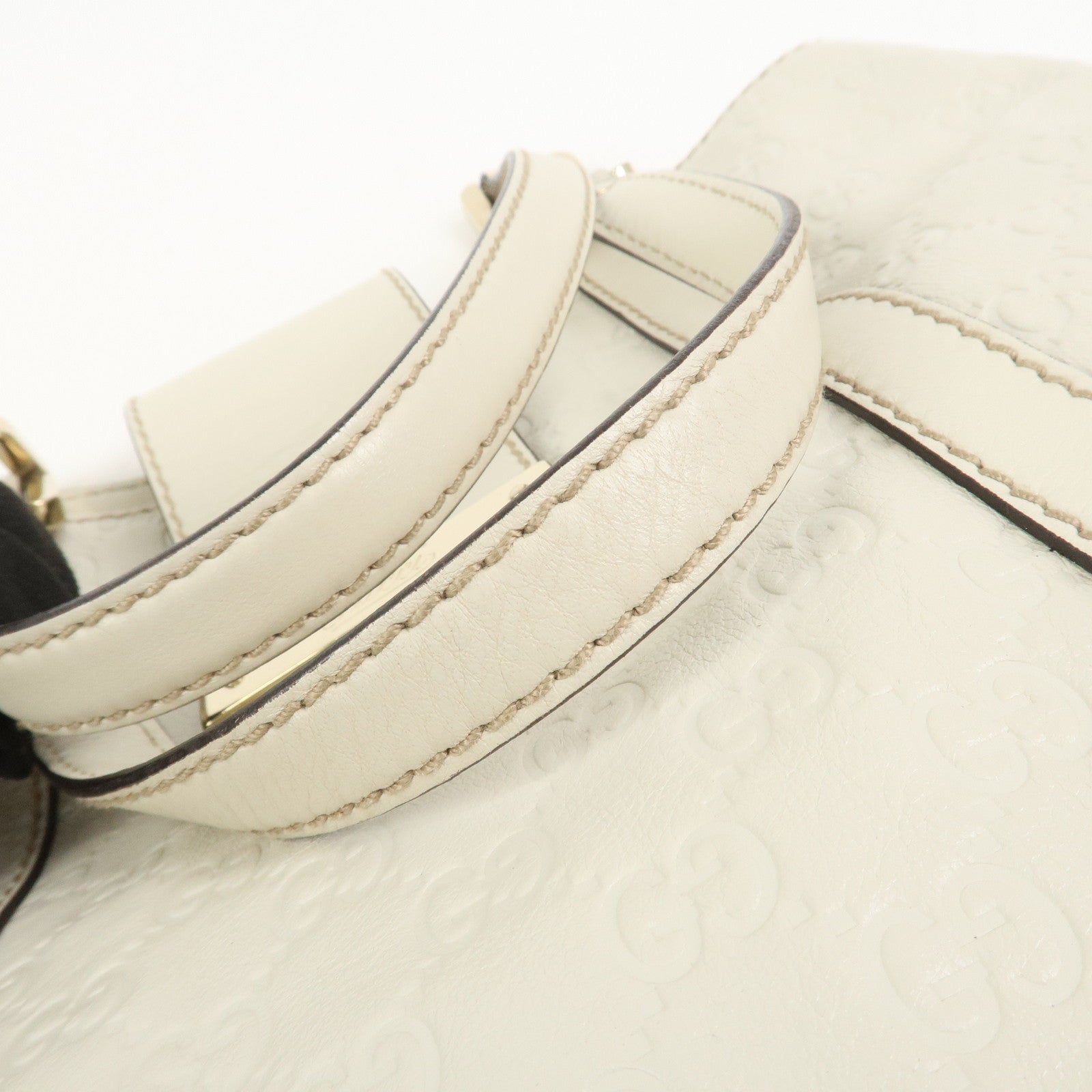 GUCCI Guccissima Leather Tote Bag Shoulder Bag White 211935