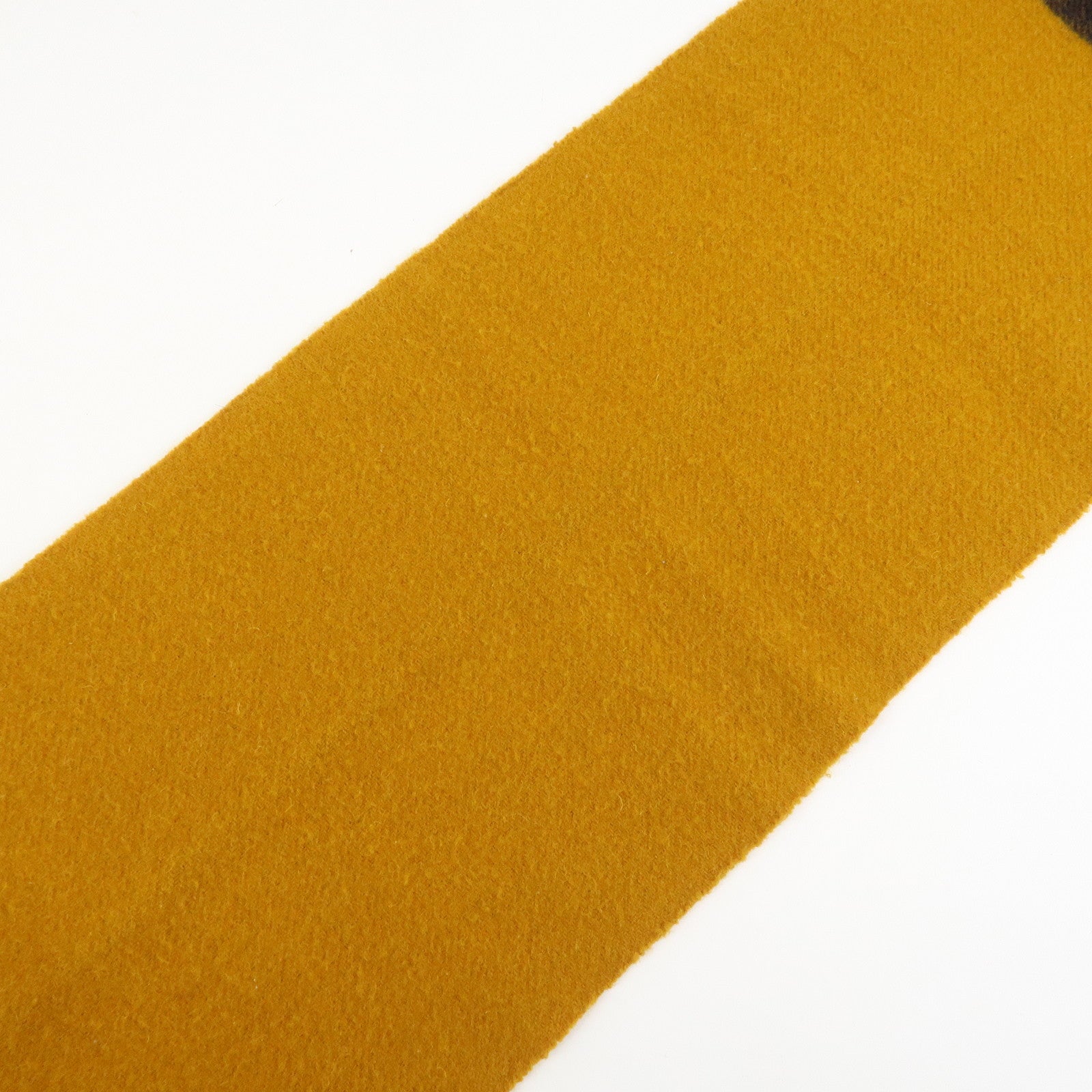 HERMES Rocabar logo Wool 100% Scarf Stole Muffler Yellow