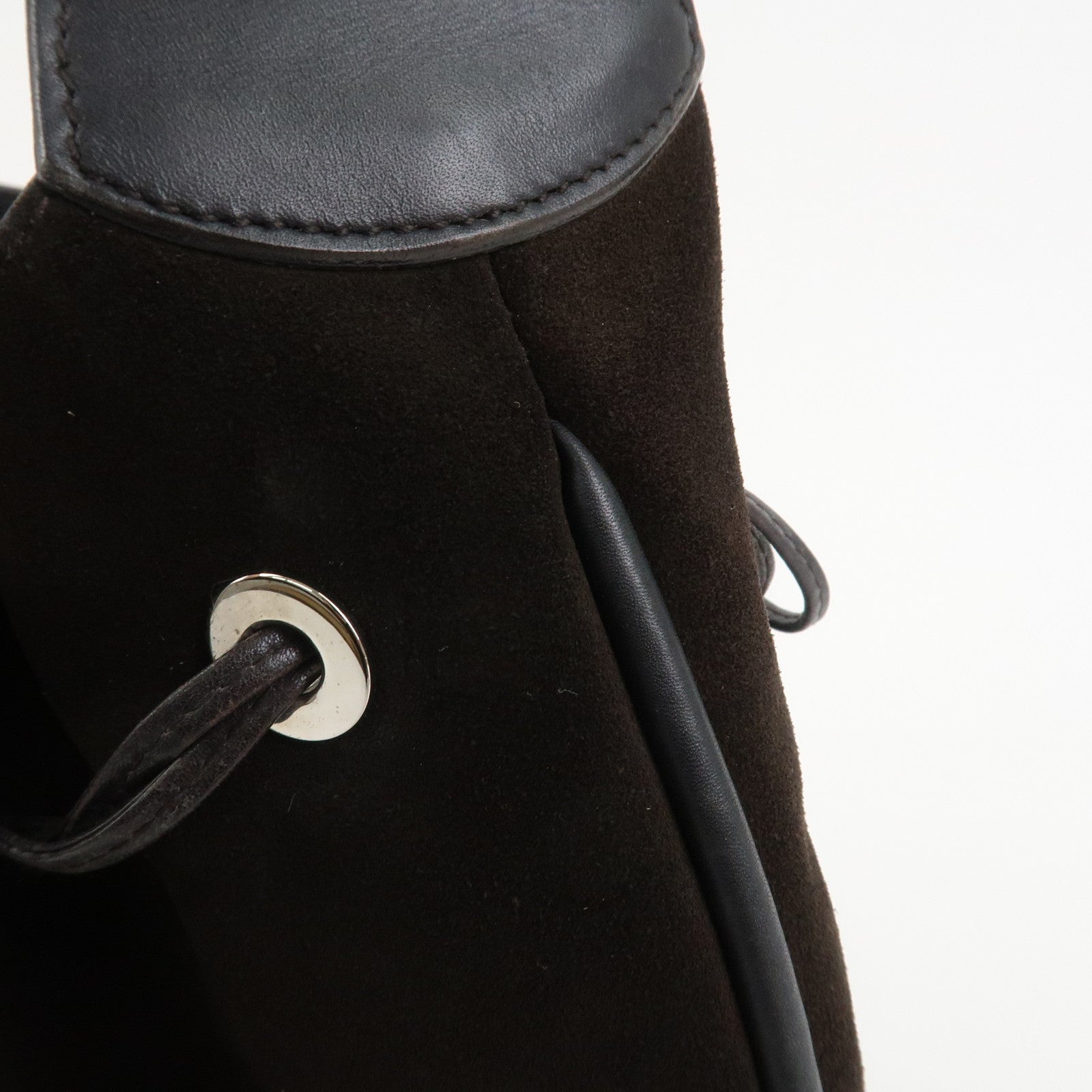 GUCCI Suede Leather Shoulder Bag Dark Brown 001・4030