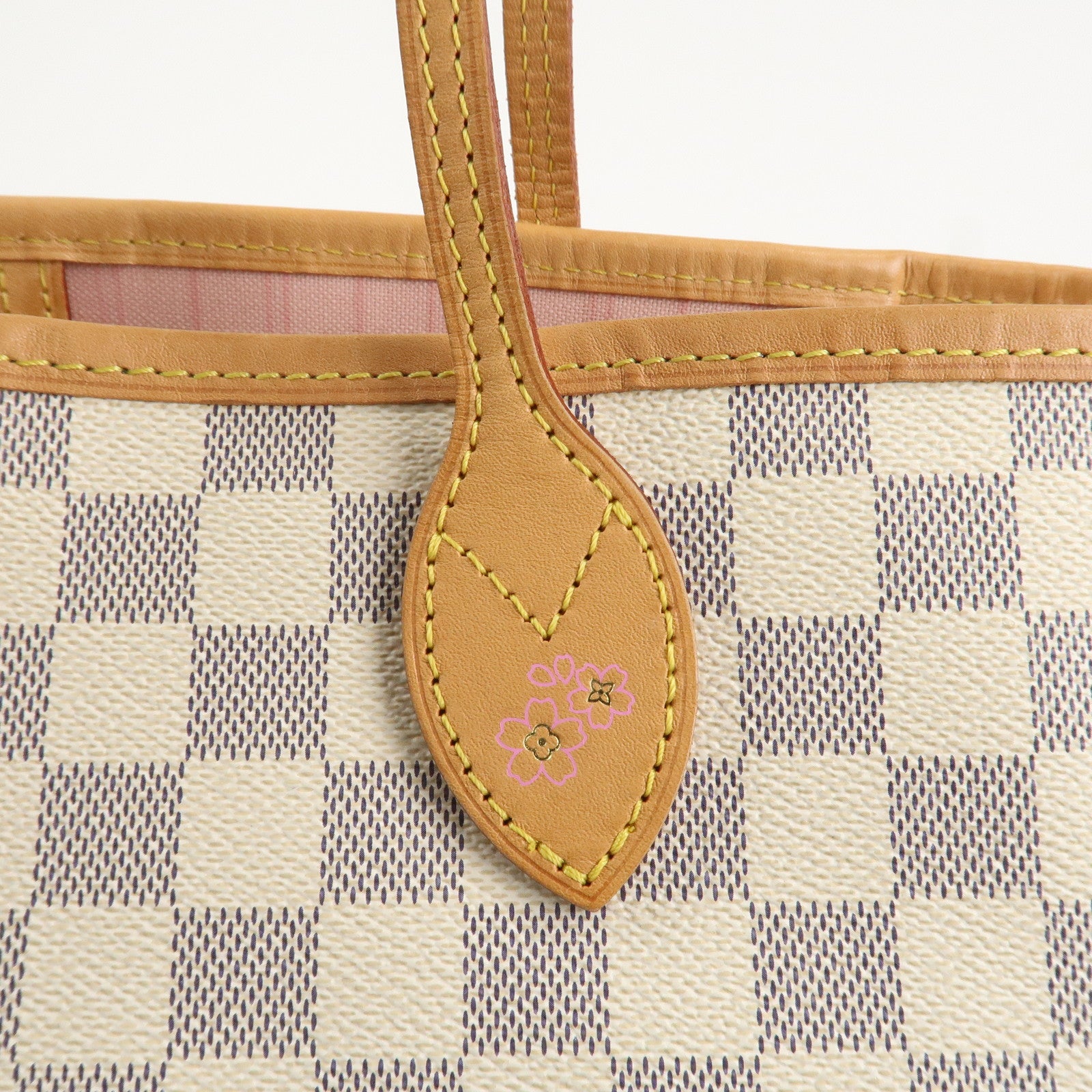 Louis Vuitton Damier Azur Neverfull MM Rose Ballerine N41605 Used