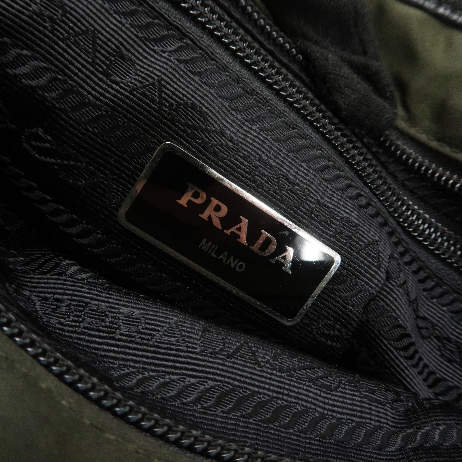 PRADA Triangle Logo TESSUTO+SAFFIAN Leather Nylon Shoulder Bag 2VH797 Used