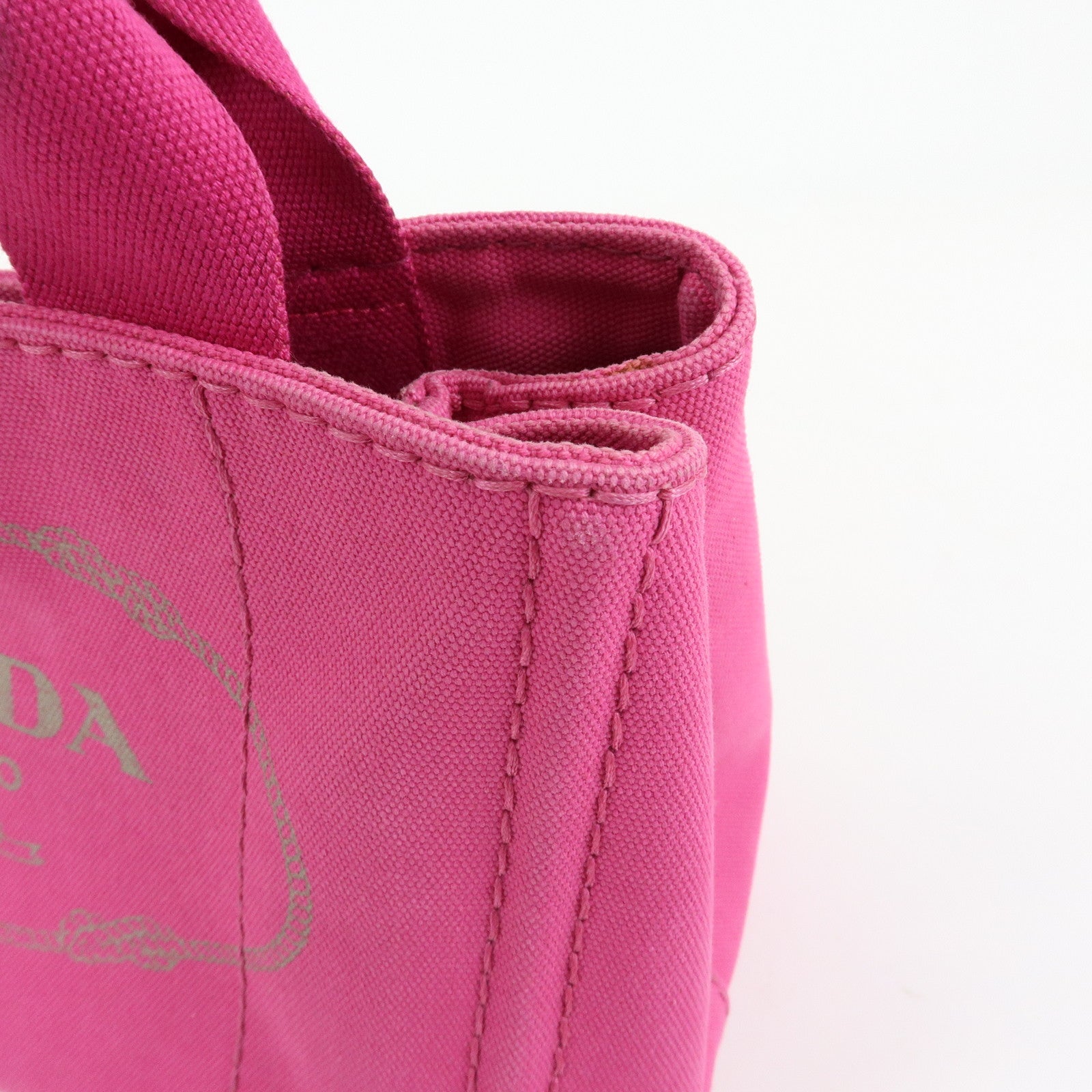PRADA Triangle Logo Canapa Mini 2Way Bag Hand Bag Pink B2439G