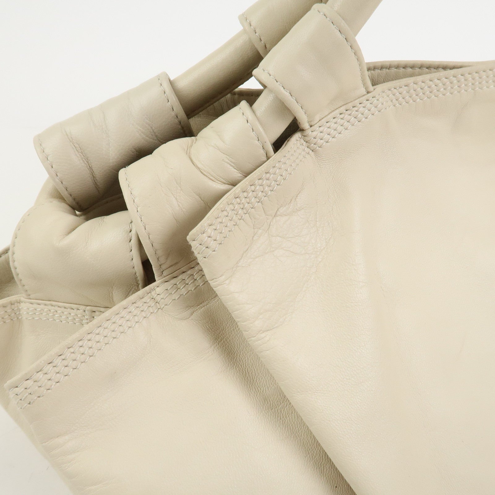 LOEWE Anagram Logo Nappa Aire Leather Hand Bag Ivory