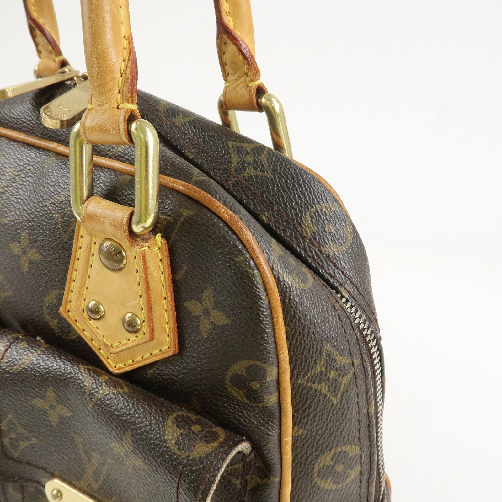 Louis Vuitton Monogram Manhattan PM Hand Bag Brown M40026 Used