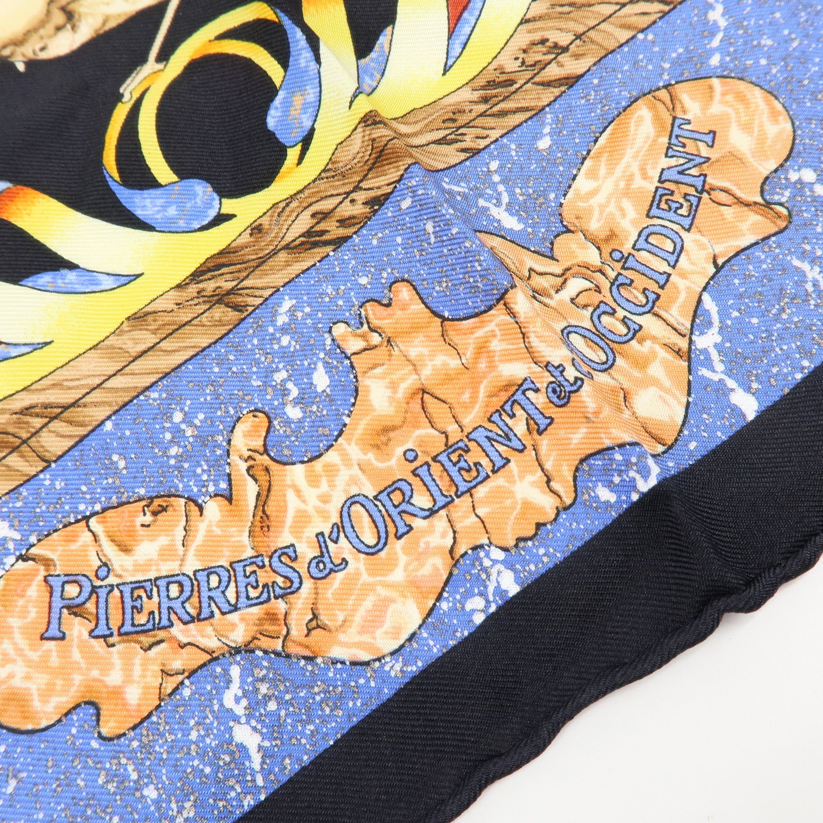 HERMES Carre 90 Silk 100% Scarf PIERRES D' ORIENT ET D' OCCIDENT