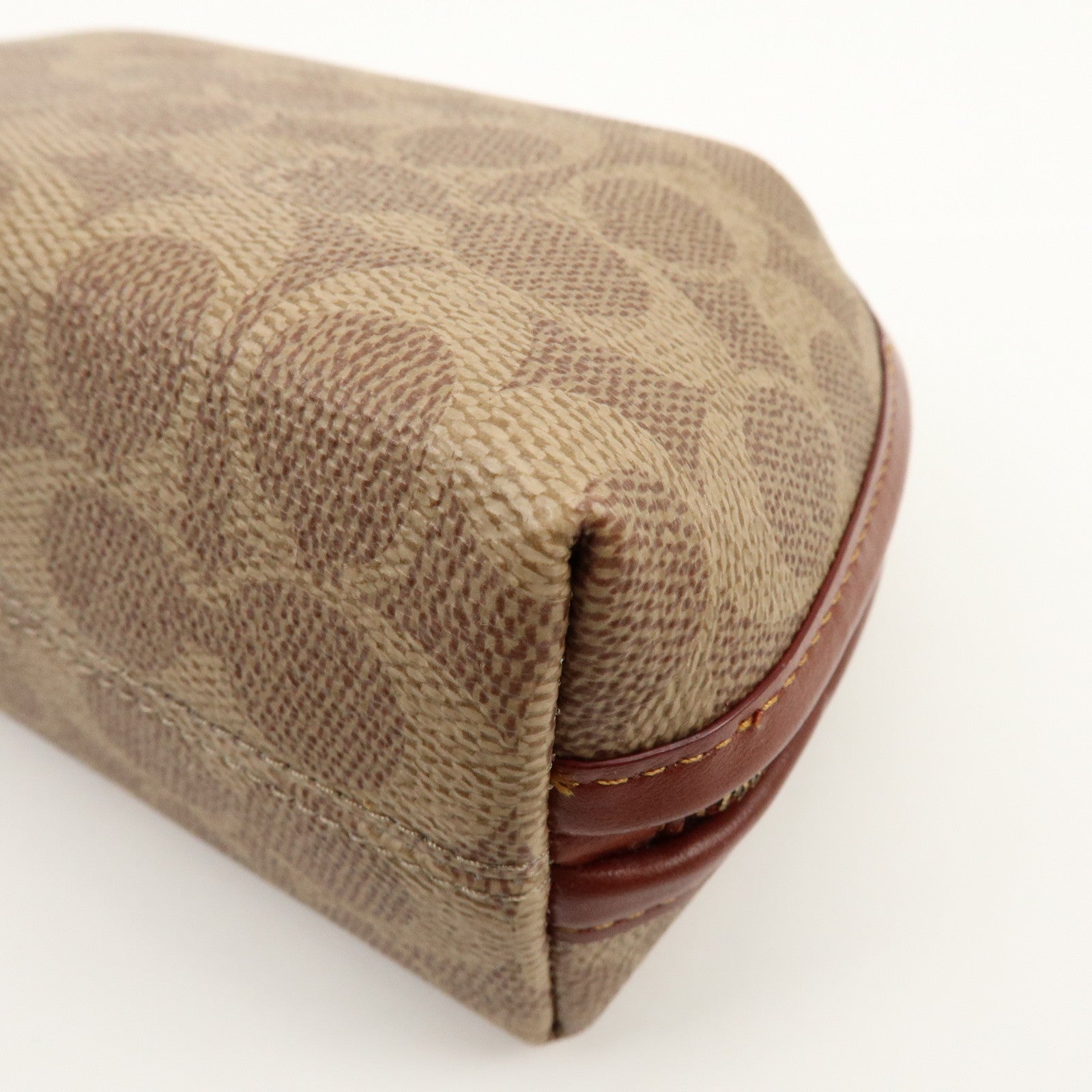 Coach Signature PVC Pouch Cosmetic Pouch Brown