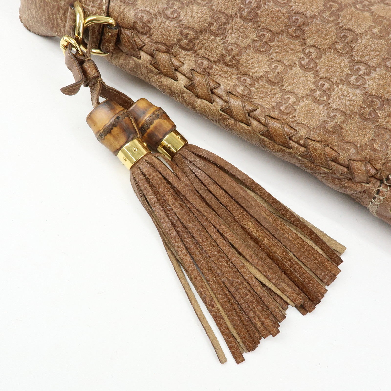 GUCCI Bamboo New Jackie Guccissima Leather Shoulder Bag 218491