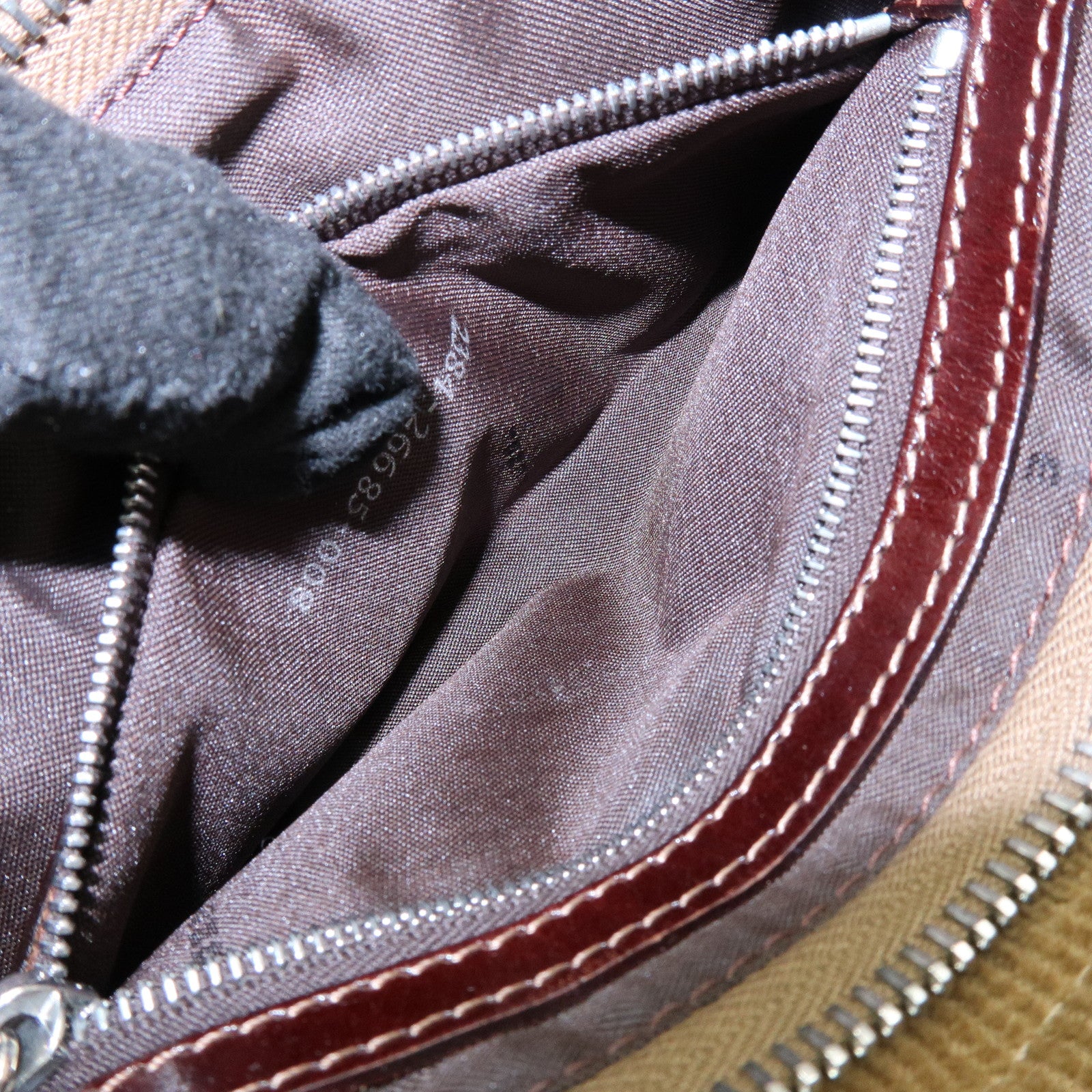 FENDI Corduroy Shoulder Bag Crossbody Bag Brown 26685