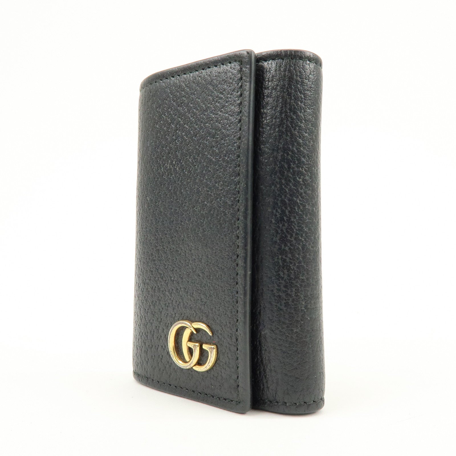 GUCCI GG Marmont Leather 6 Rings Key Case Key Holder Black 435305