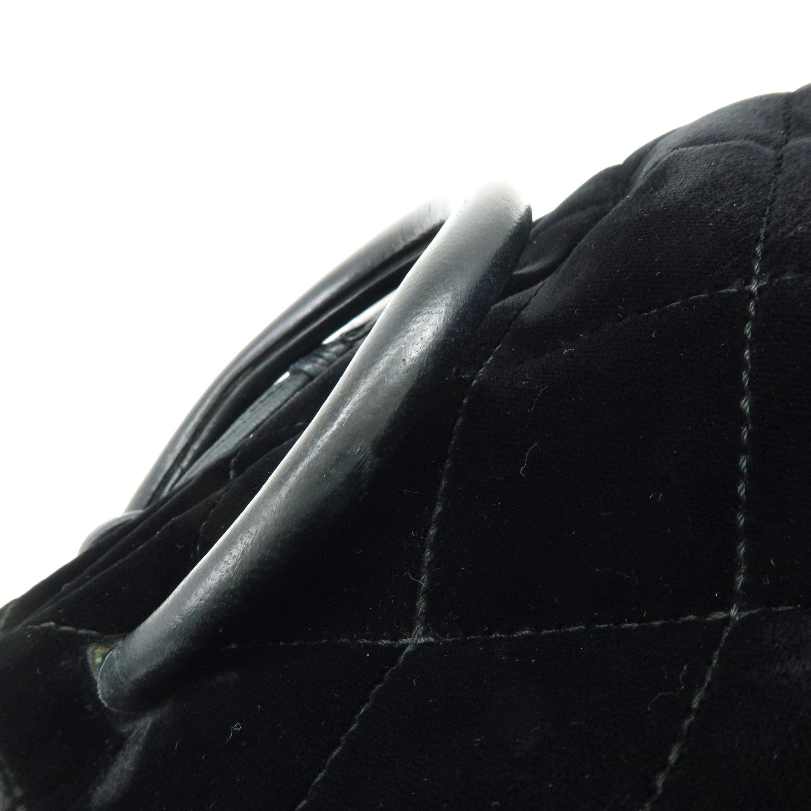 CHANEL Matelasse Circle Handle COCO Mark Velvet Lambskin Hand Bag