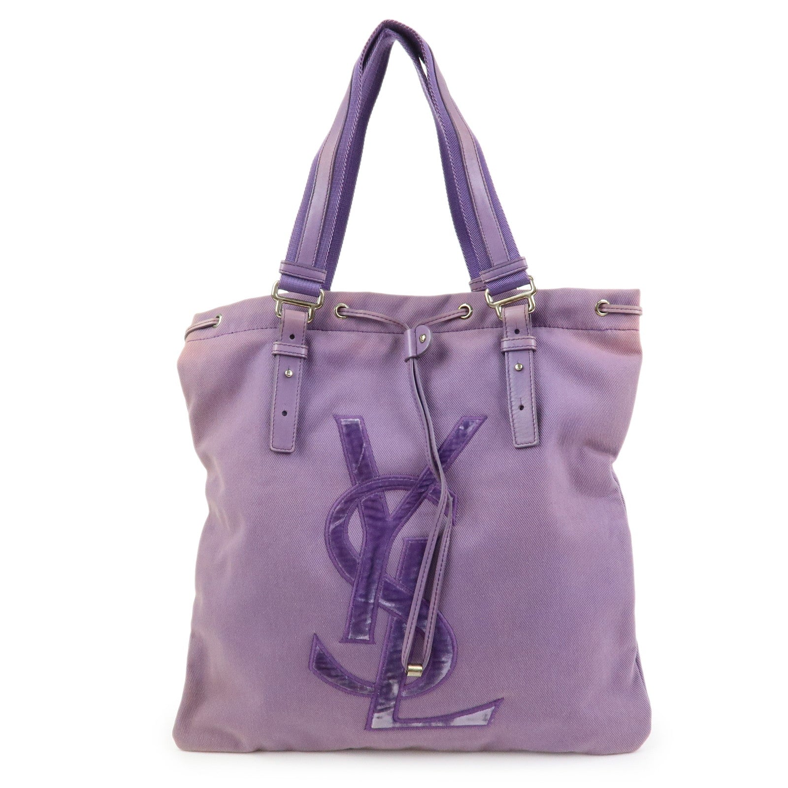 SAINT LAURENT PARIS Kahala Cassandra Canvas Tote Bag Purple 121631
