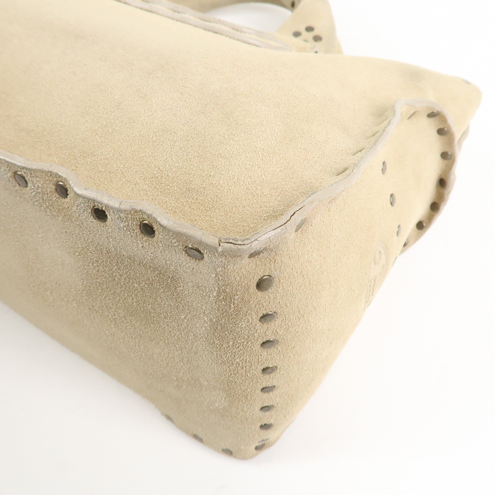 CELINE Suede Boogie Bag Hand Bag Tote Bag Ivory CE00/38 Used