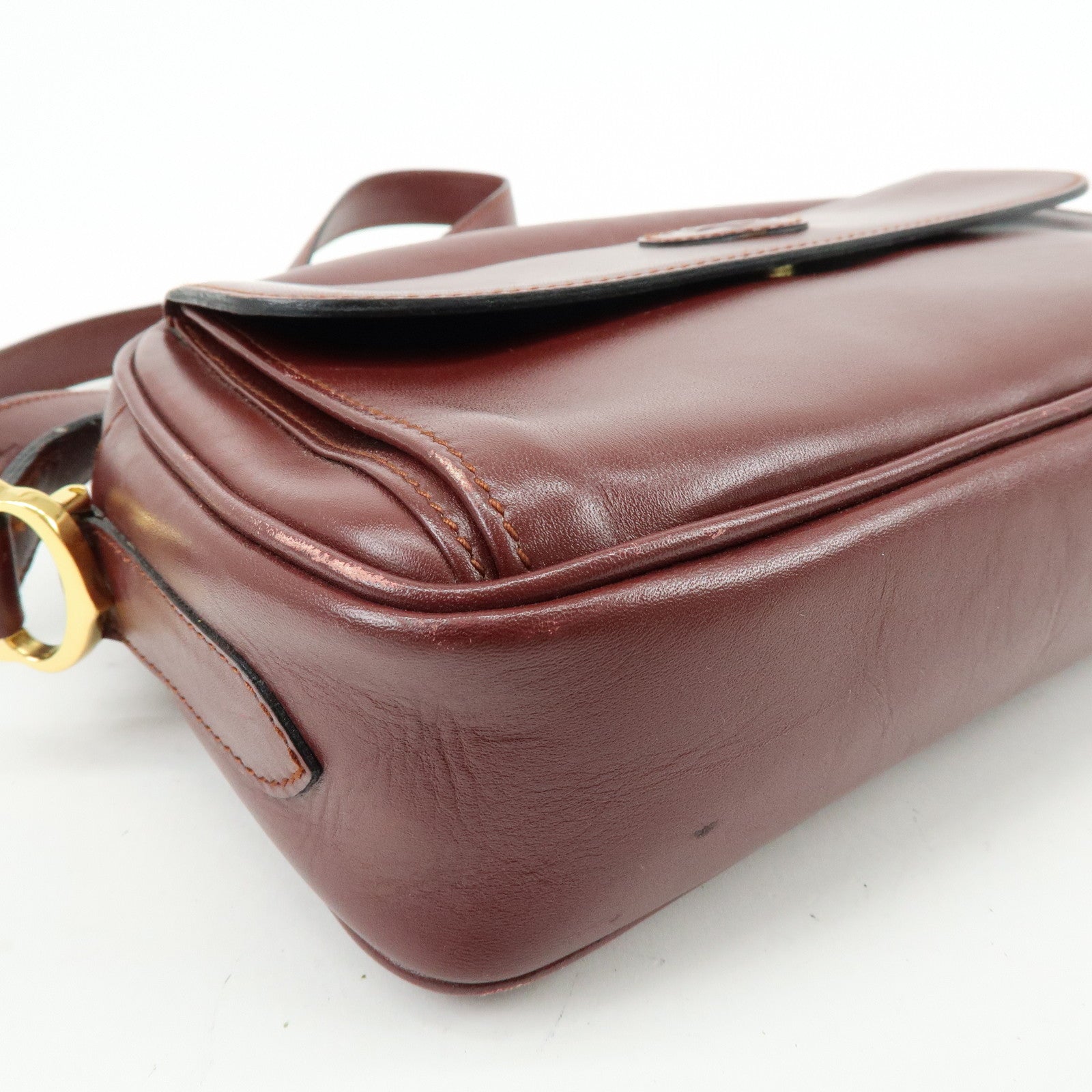 Cartier Must de Cartier Leather Shoulder Bag Crossbody Bag Bordeaux