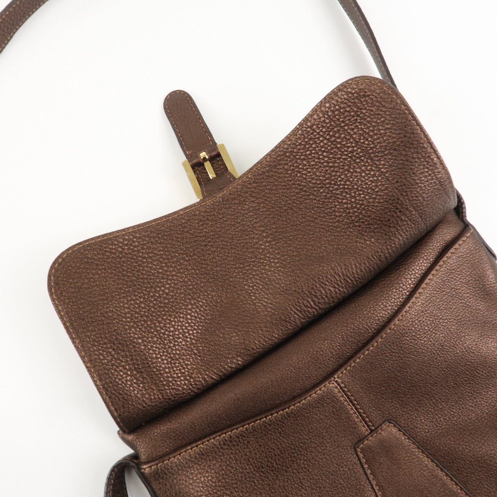 LOEWE Senda Leather Shoulder Bag Shoulder Bag Crossbody Bag Brown Used