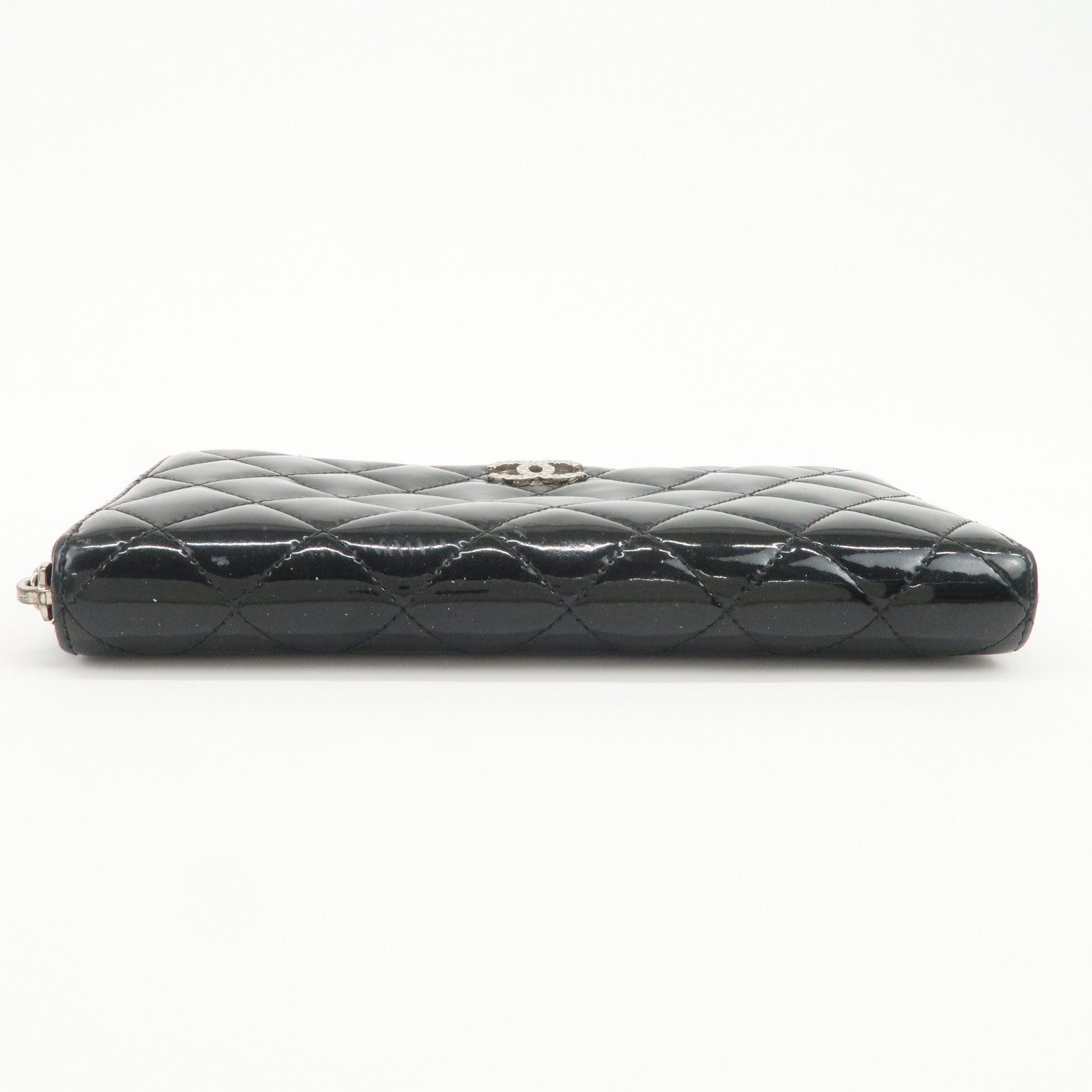 CHANEL COCO Mark Brilliant Matelasse Zippy Long Wallet Black A50106