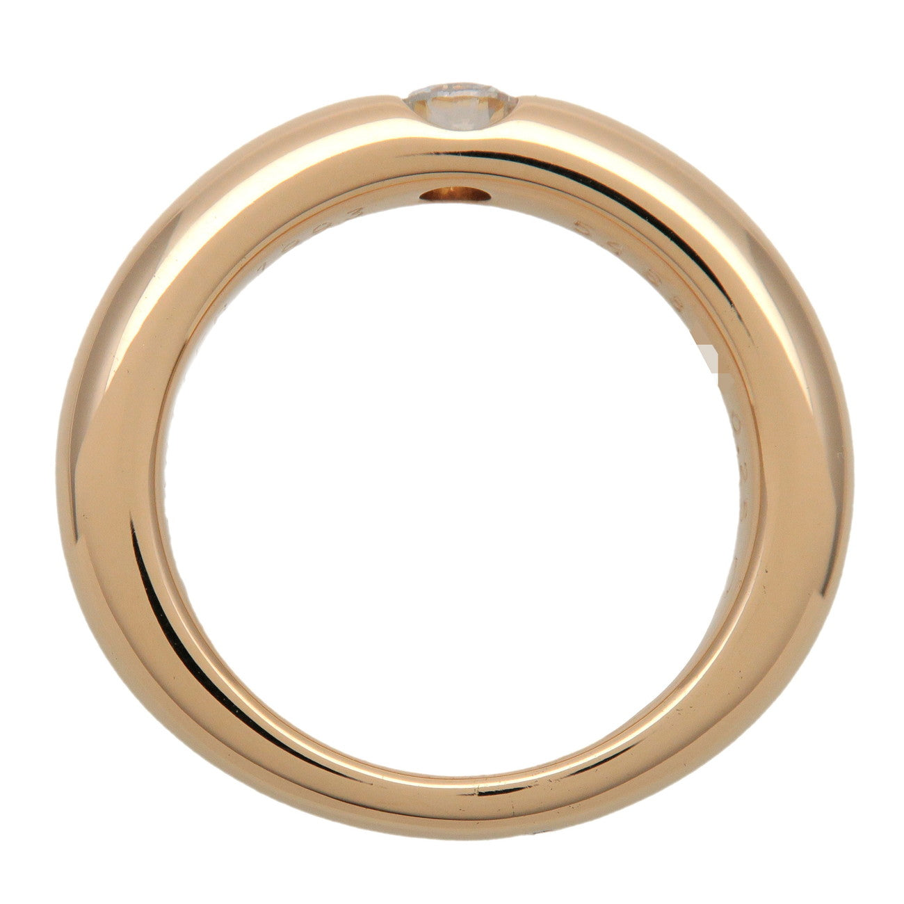 Cartier Ellipse 1P Diamond Ring K18 750YG #54 0.25ct US7 EU54 HK15