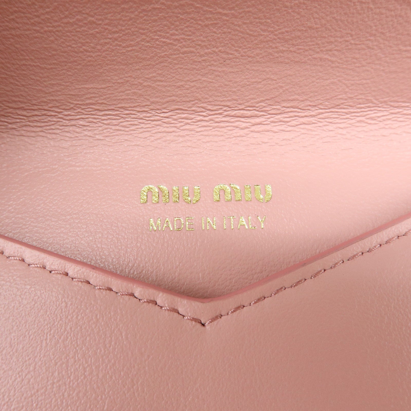 MIU MIU Madras Love Envelope Pouch Card Case Coin Case Pink 5MF025