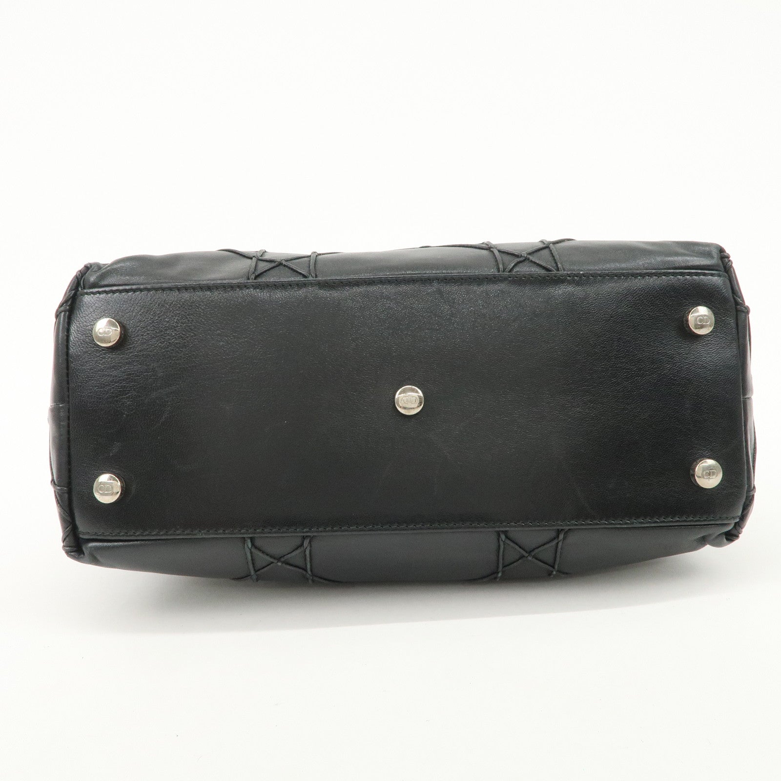 Christian Dior Cannage Granville Leather 2Way Bag Hand Bag Black