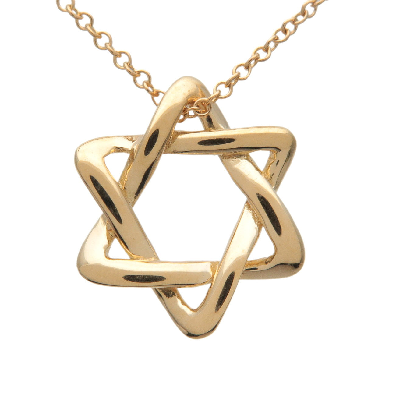 Tiffany&Co. Star of Davi Pendant Necklace 750YG Yellow Gold