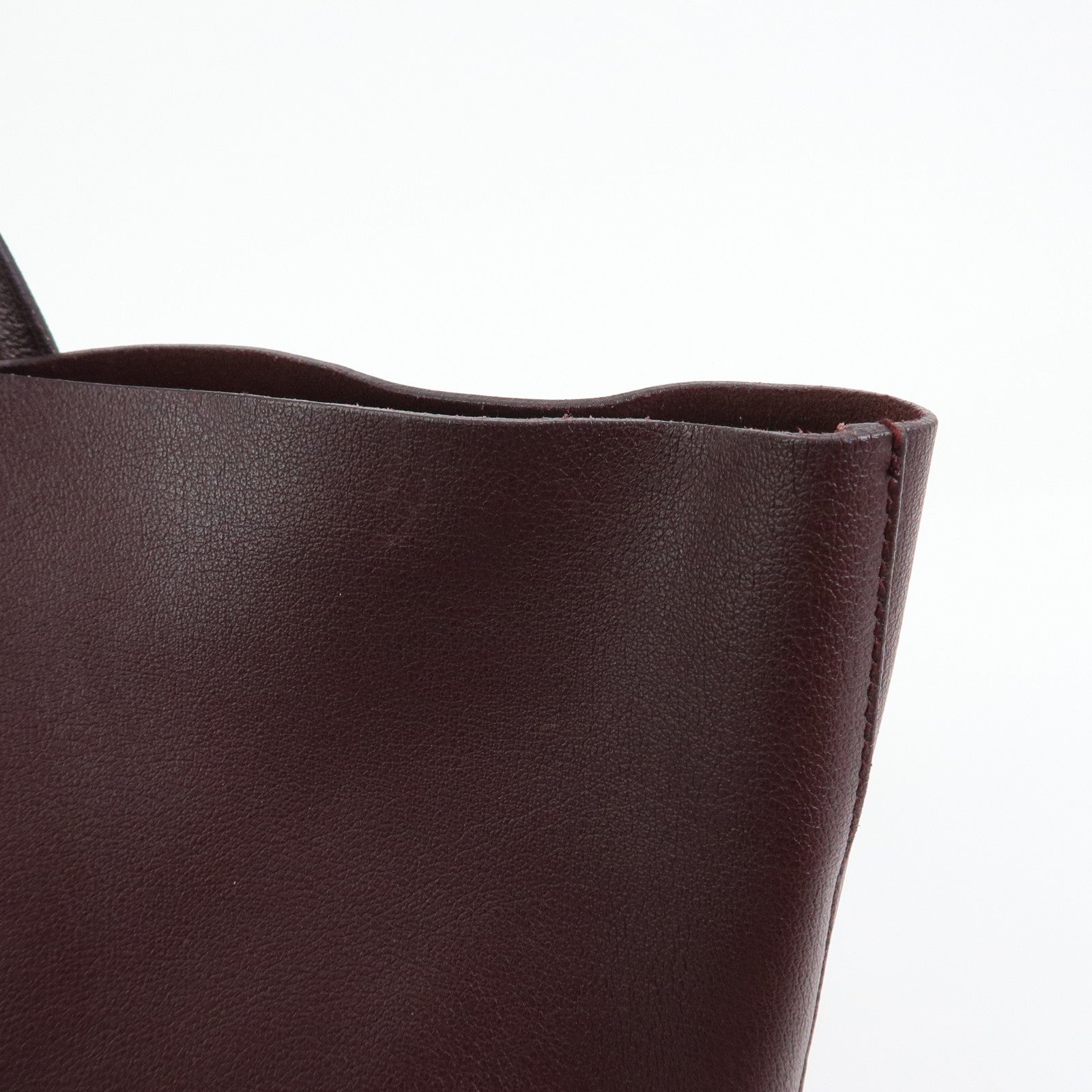 SAINT LAURENT PARIS Calf Leather Tote Shoulder Bag Bordeaux 394195