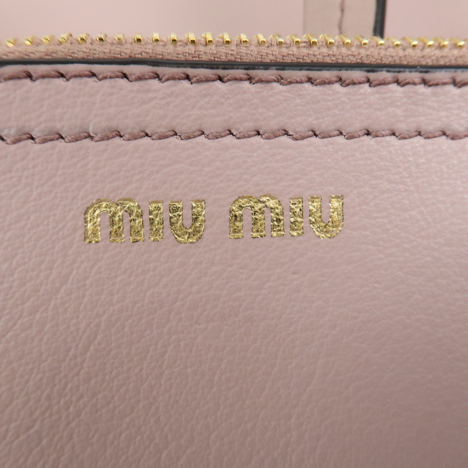 MIU MIU Leather Flower Tote Bag Shoulder Bag Pink 5BG054