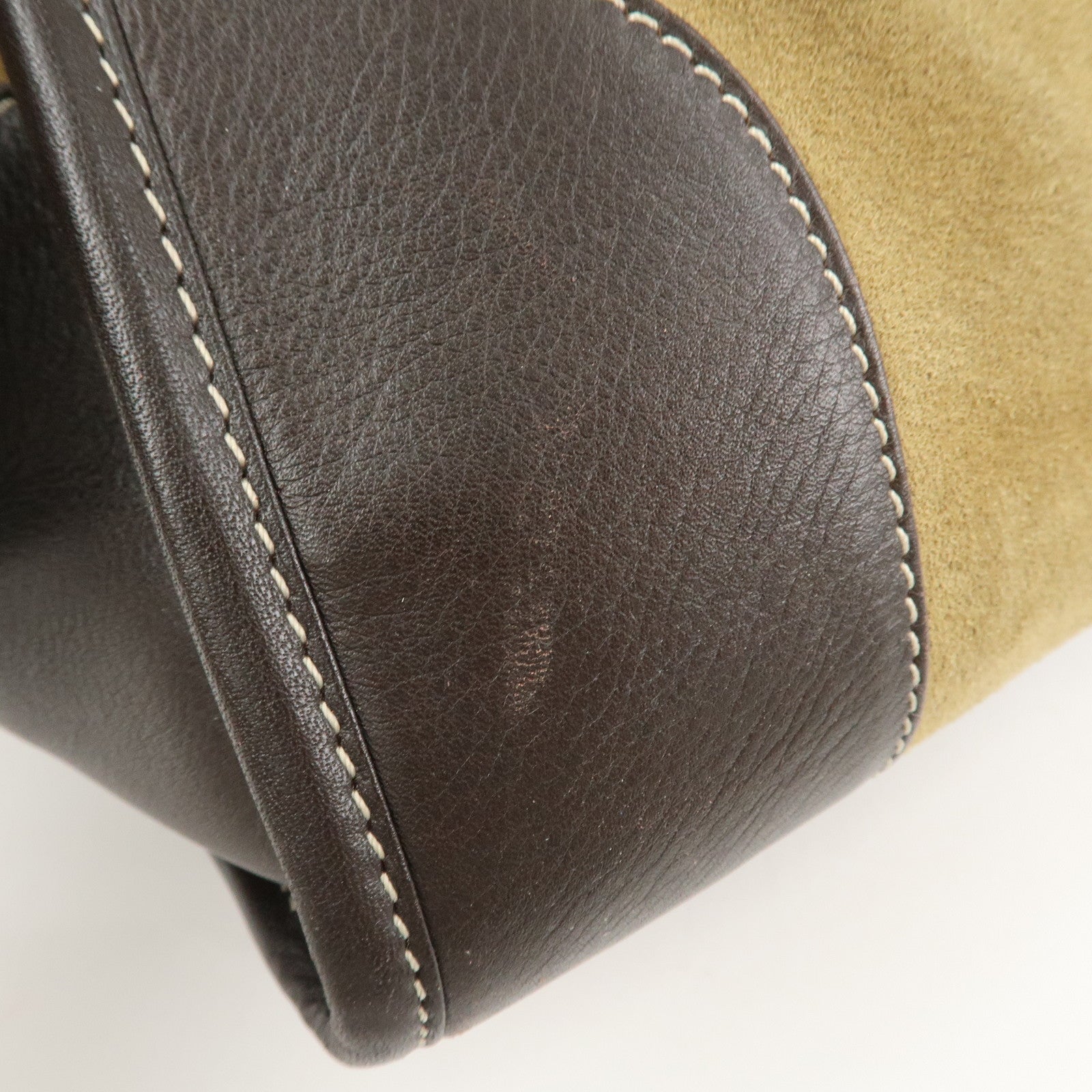 LOEWE Anagram Leather Amazona 40 Hand Bag Beige Brown