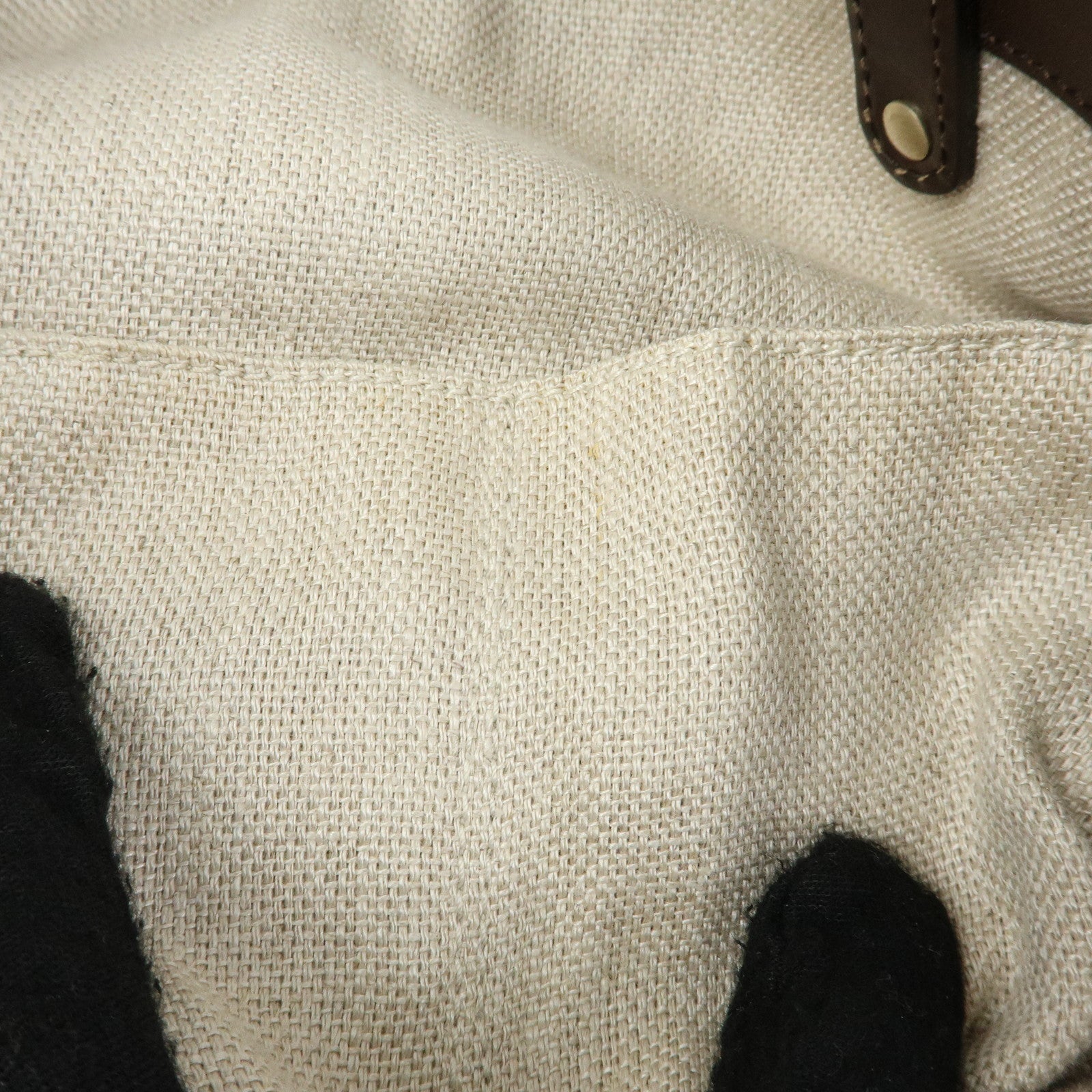 GUCCI GUCCI Craft Canvas Leather Tote Bag Beige Brown 247207