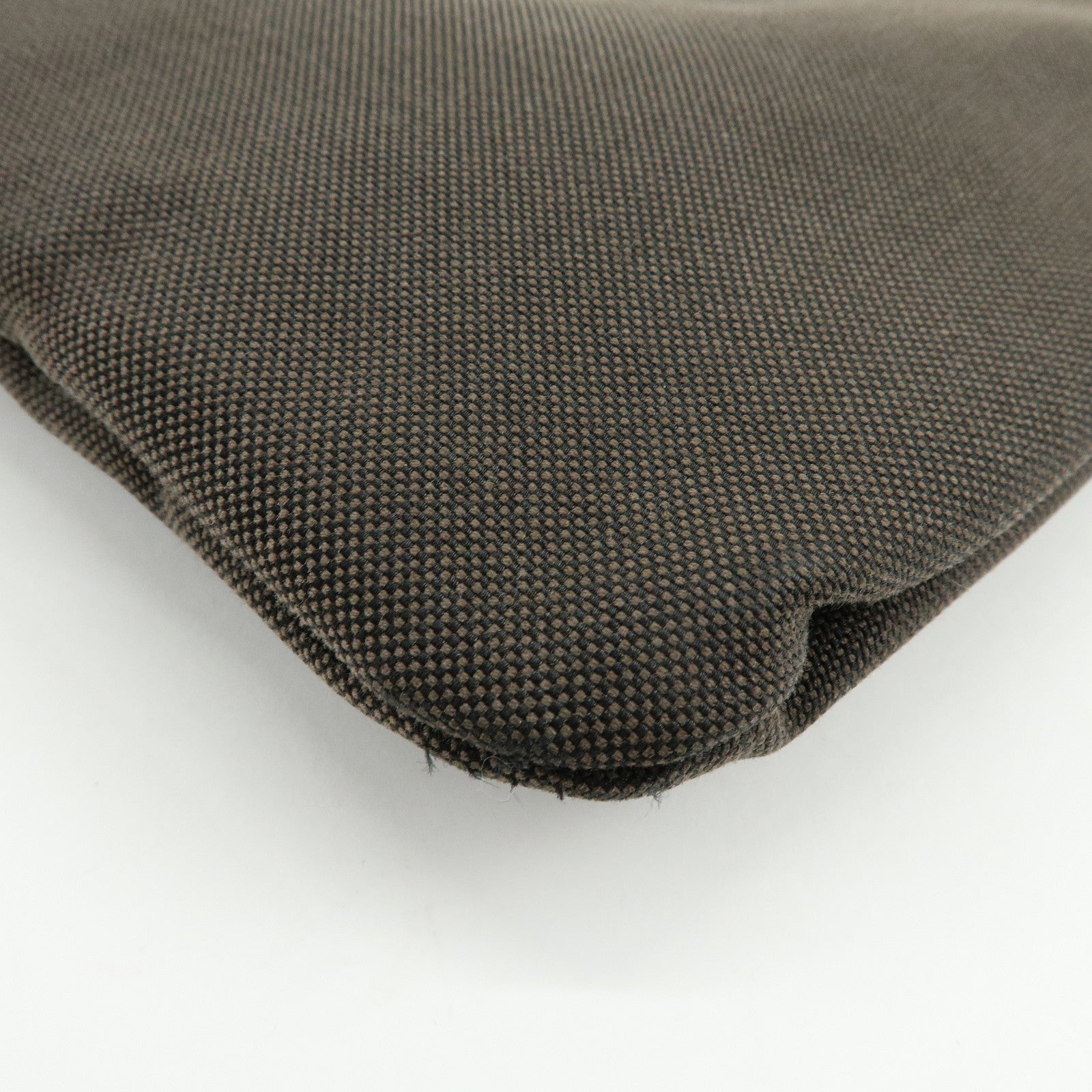 PRADA Logo Jacquard Leather Shoulder Bag Crossbody Bag Dark Brown