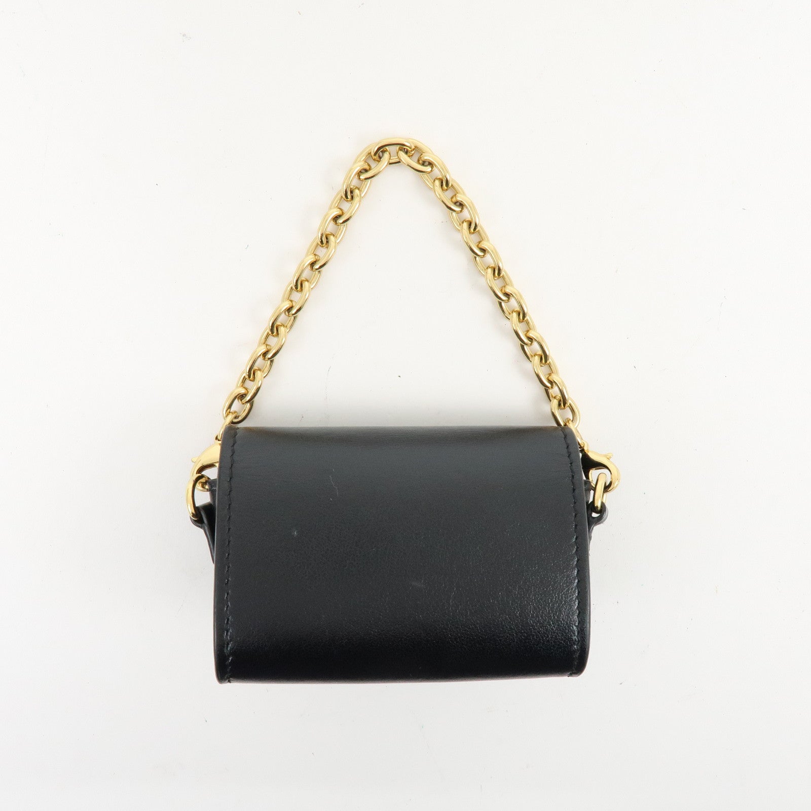 Louis Vuitton Leather Bijou Sac Earphone Case Pouch Noir M00829