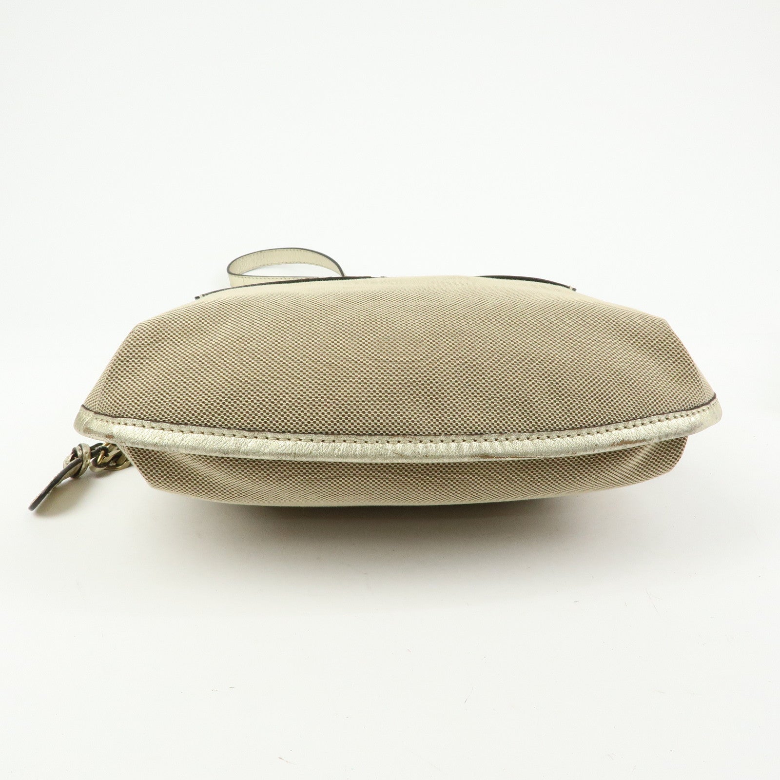 Chloe Harley Canvas Leather Shoulder Crossbody Bag Beige Gold