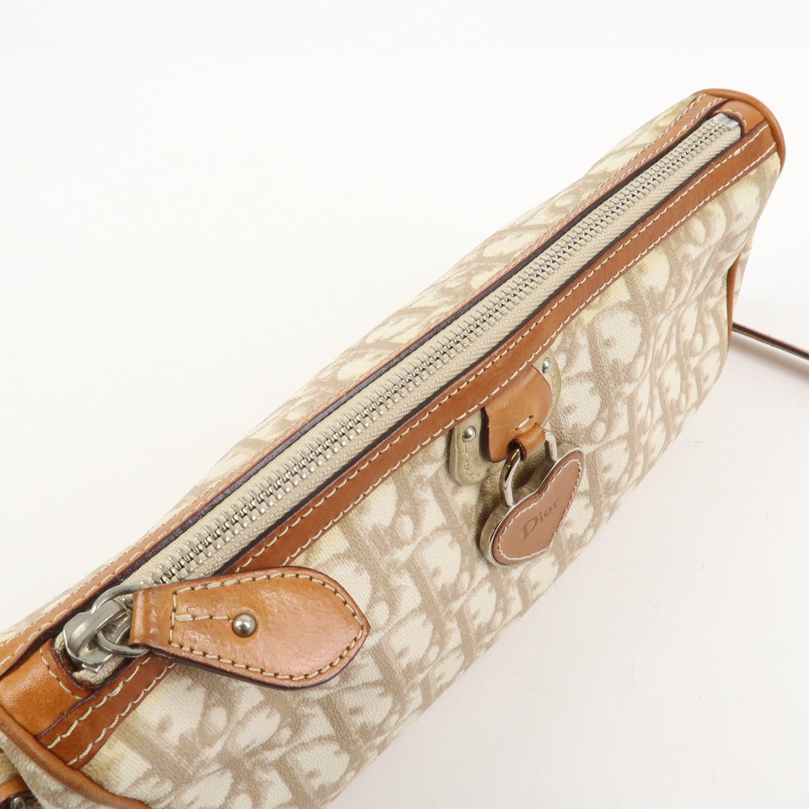 Christian Dior Trotter Romantic PVC Canvas Leather Shoulder Bag