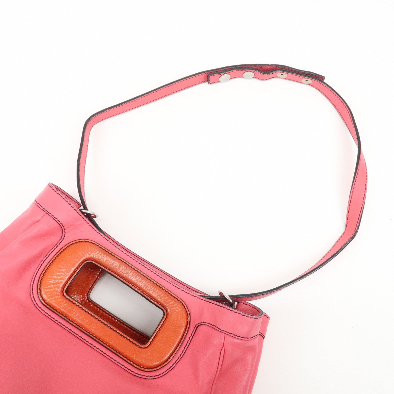 LOEWE Anagram Leather Shoulder Bag Hand Bag Pink