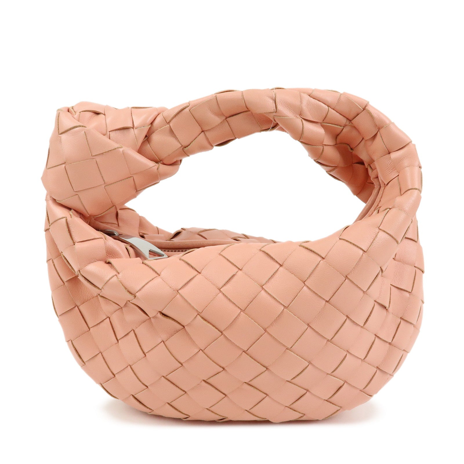 BOTTEGA VENETA Mini Jodie Intrecciato Leather Hand Bag Pink