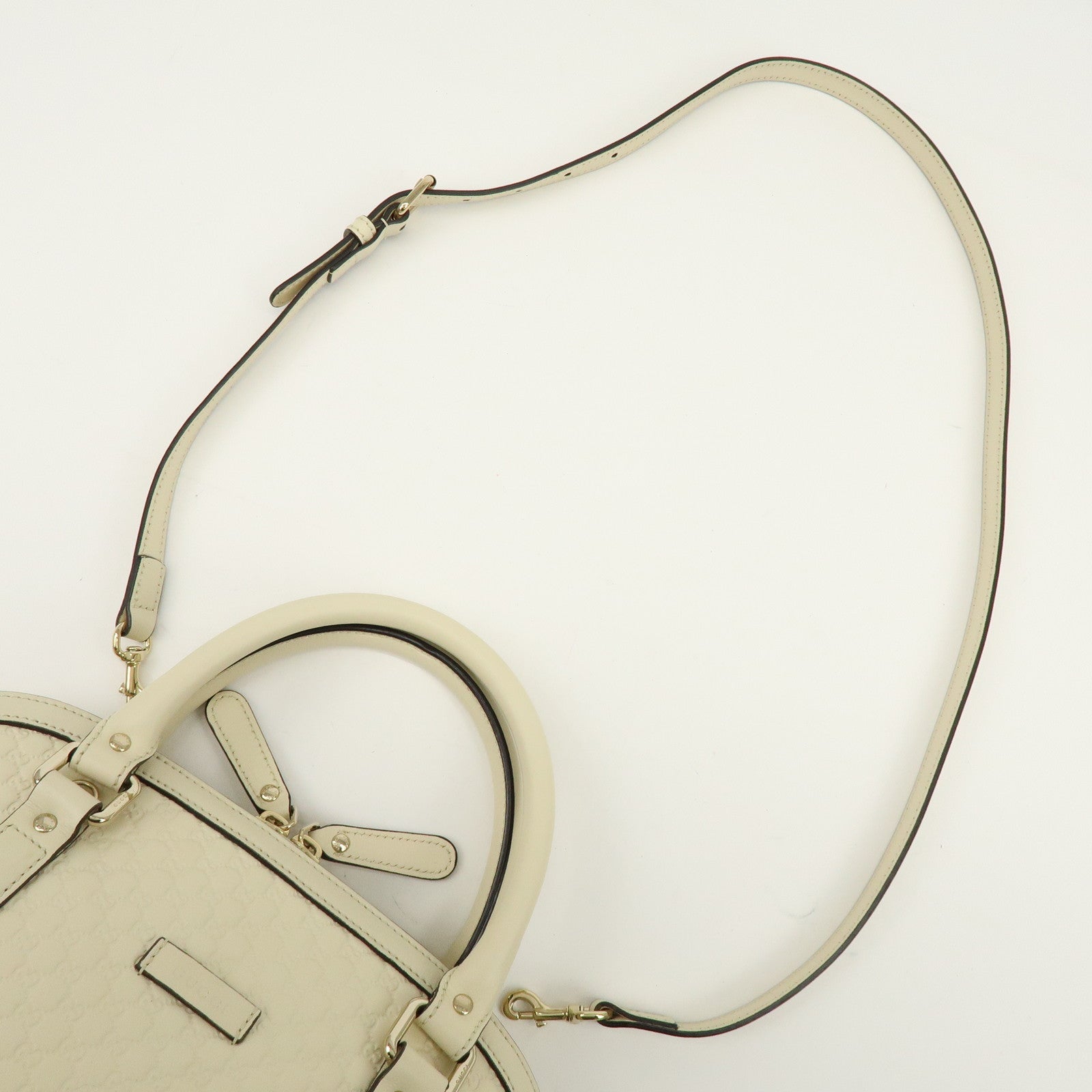 GUCCI Microguccissima Leather 2Way Bag Hand Bag Ivory 449663