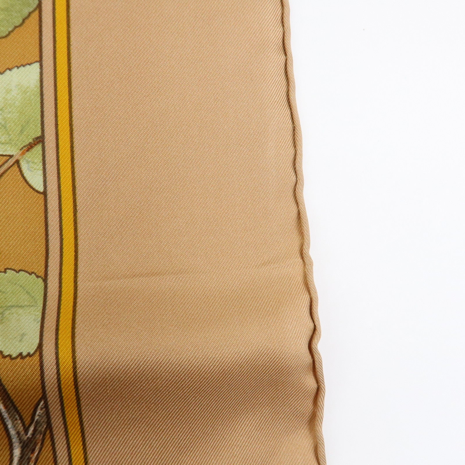 HERMES Carre 90 Silk 100% Scarf CHASSE au BOIS Brown