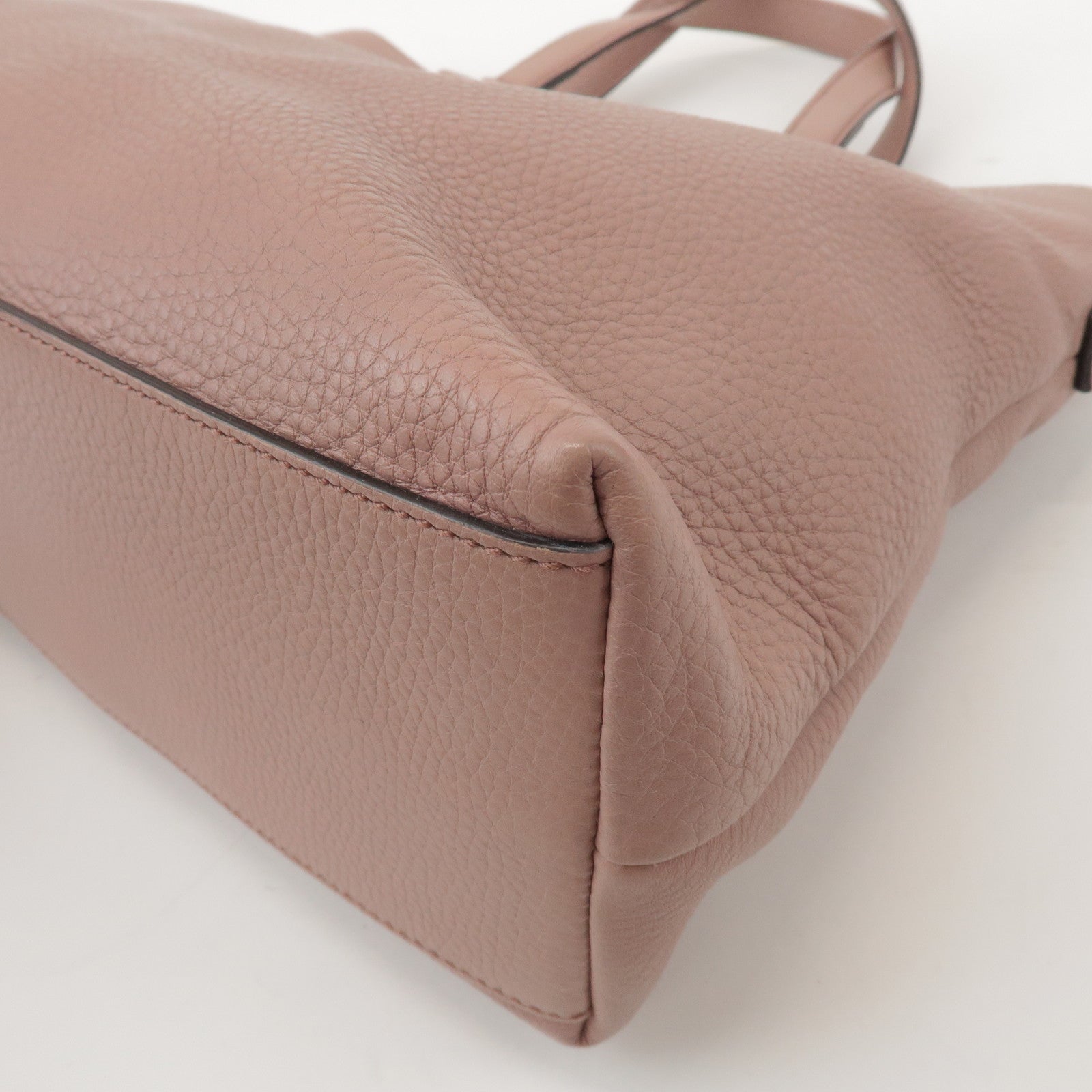GUCCI Bamboo Leather 2Way Hand Bag Shoulder Bag Pink 365346