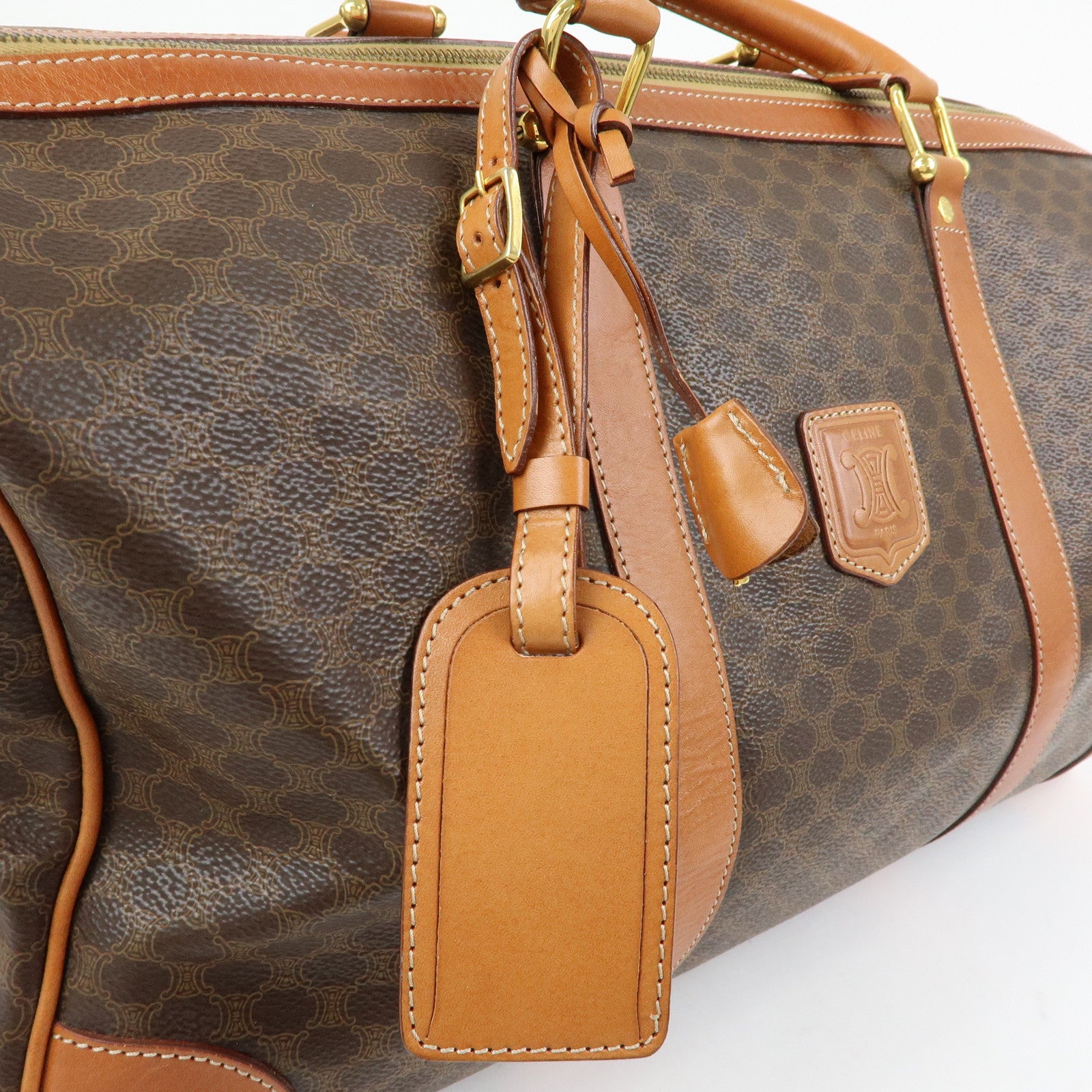 CELINE Macadam PVC Leather Boston Bag Hand Bag Travel Bag