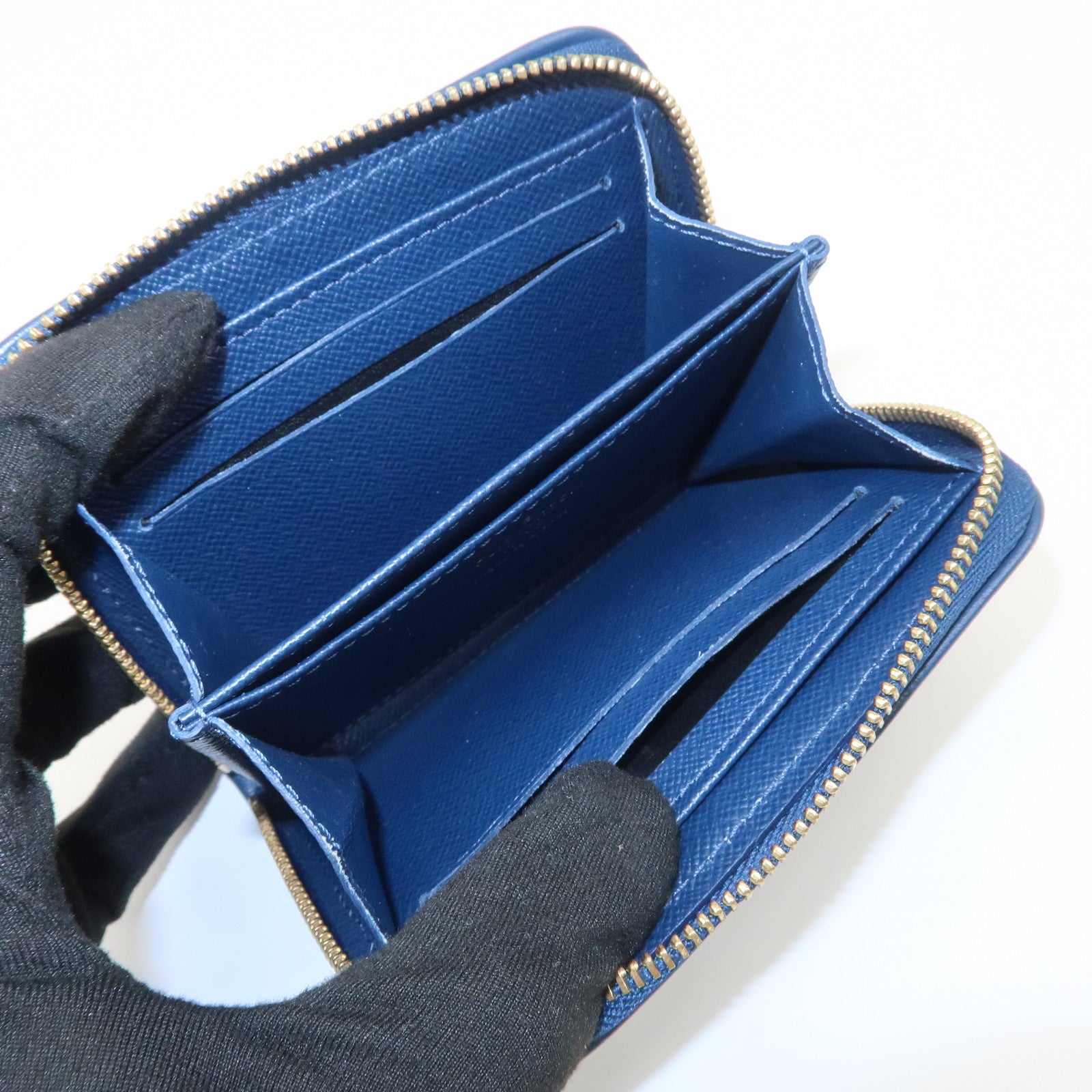 Louis Vuitton Monogram Denim Coin Case Compact Wallet Blue M81185