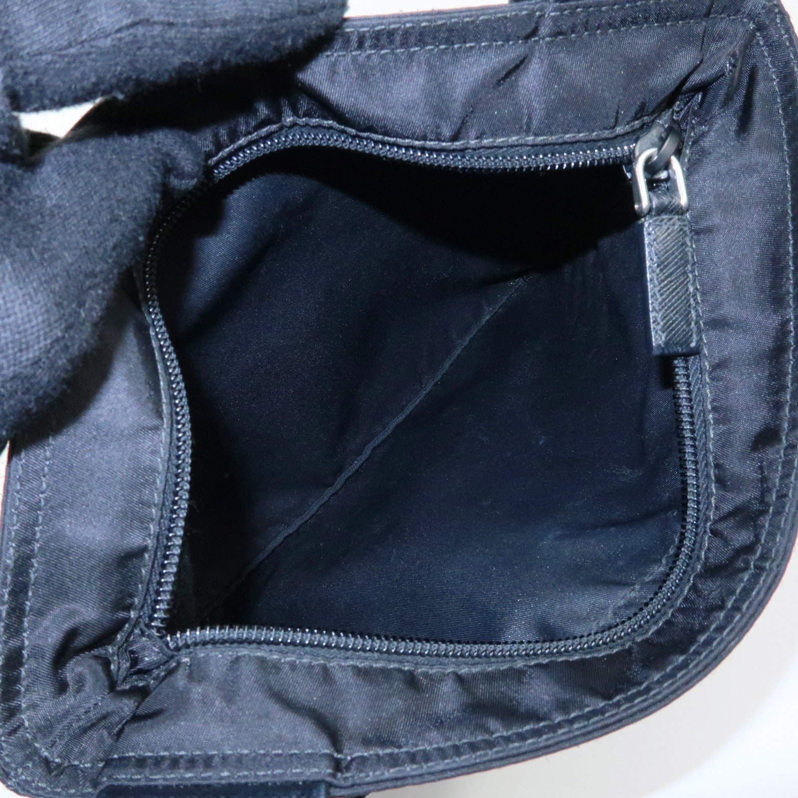 PRADA Triangle Logo Nylon Shoulder Bag Crossbody Bag Black 1BH978