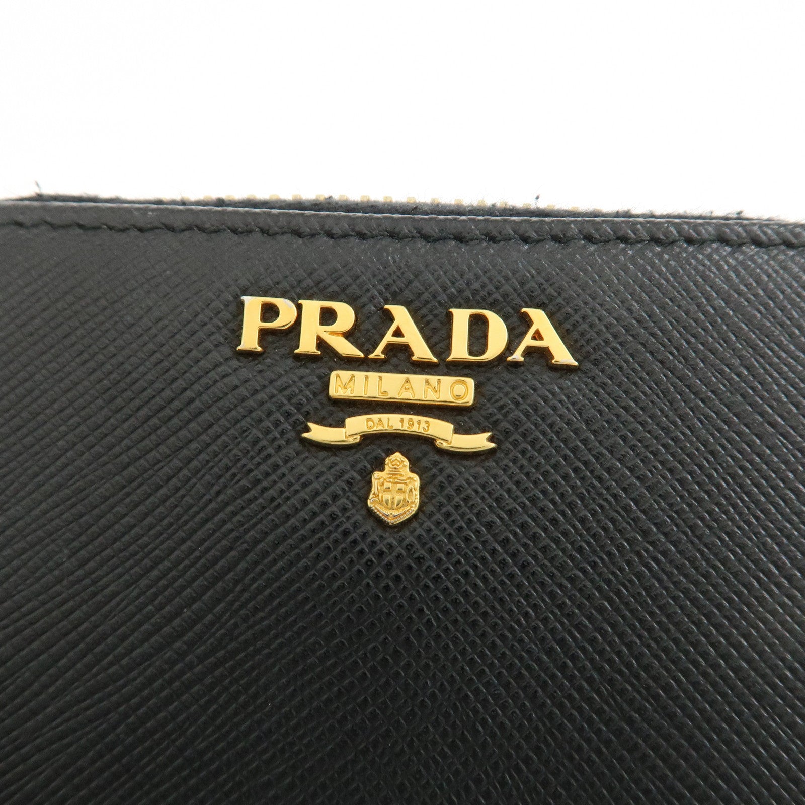 PRADA Saffiano Leather Round Zippy Bi-fold Compact Wallet 1ML522