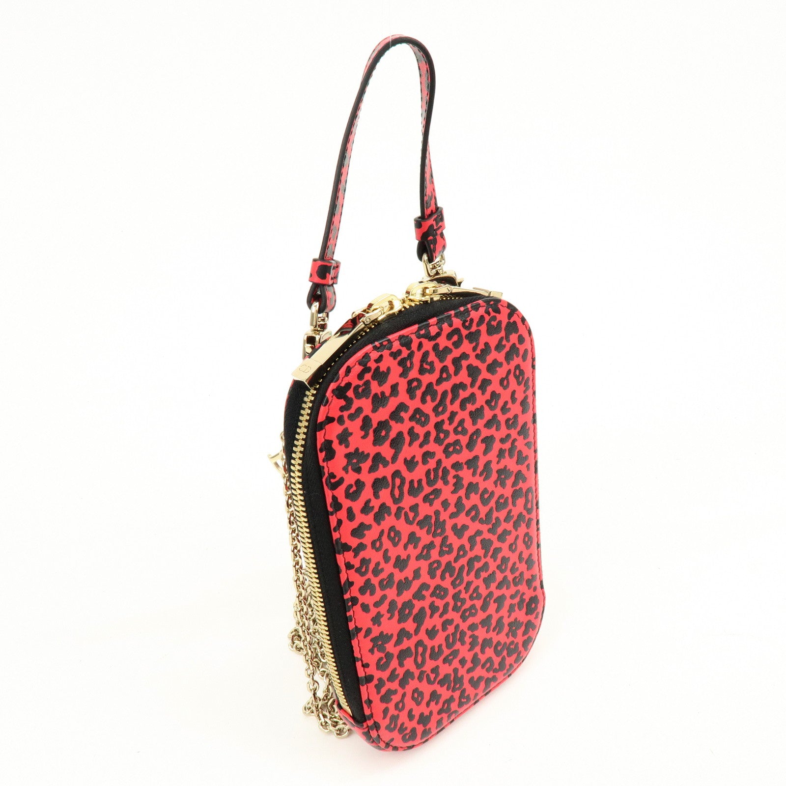 Christian Dior Lady Dior Call’in Dior Leather Phone Holder Pink