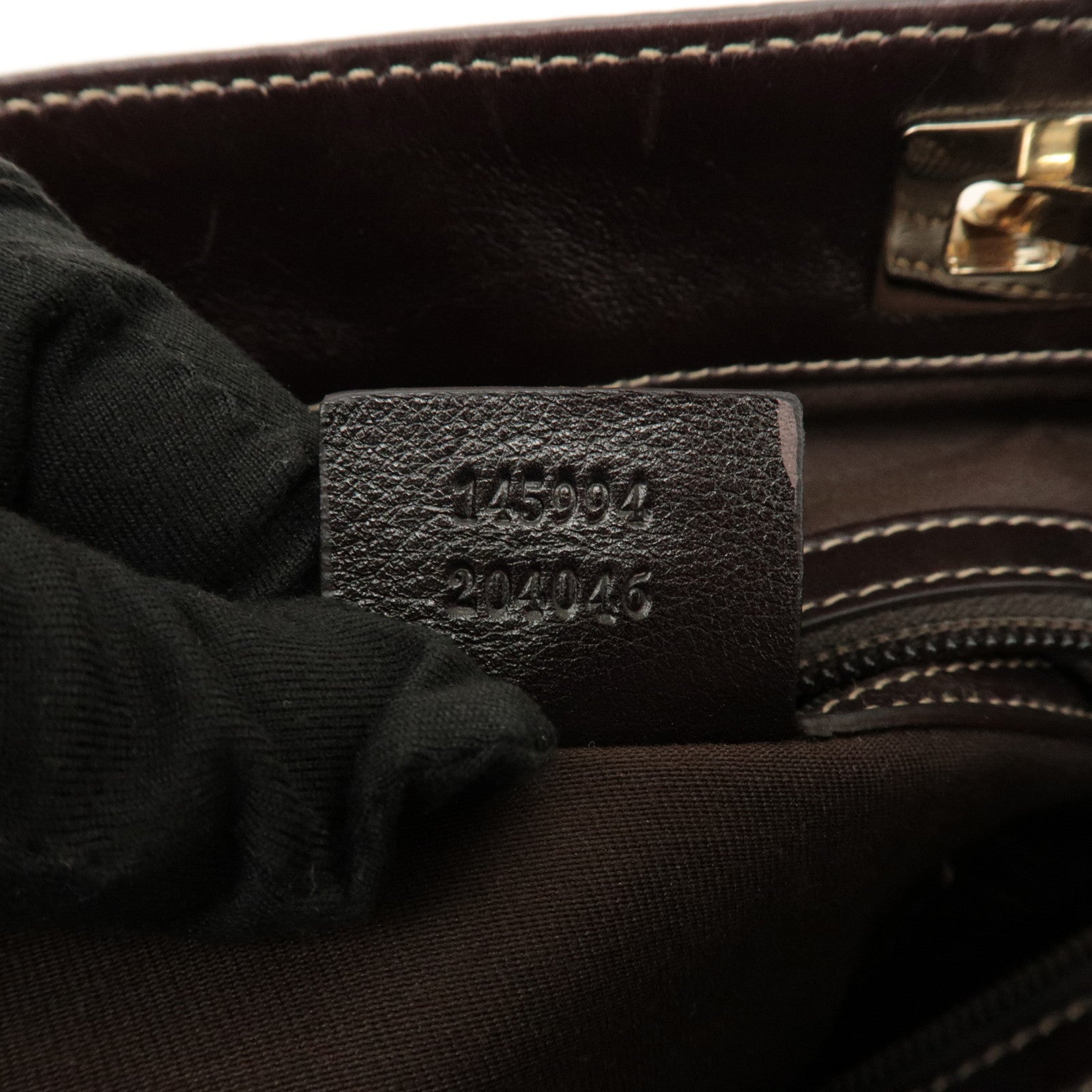 GUCCI GG Canvas Leather Tote Bag Hand Bag Beige Dark Brown 145994 Used