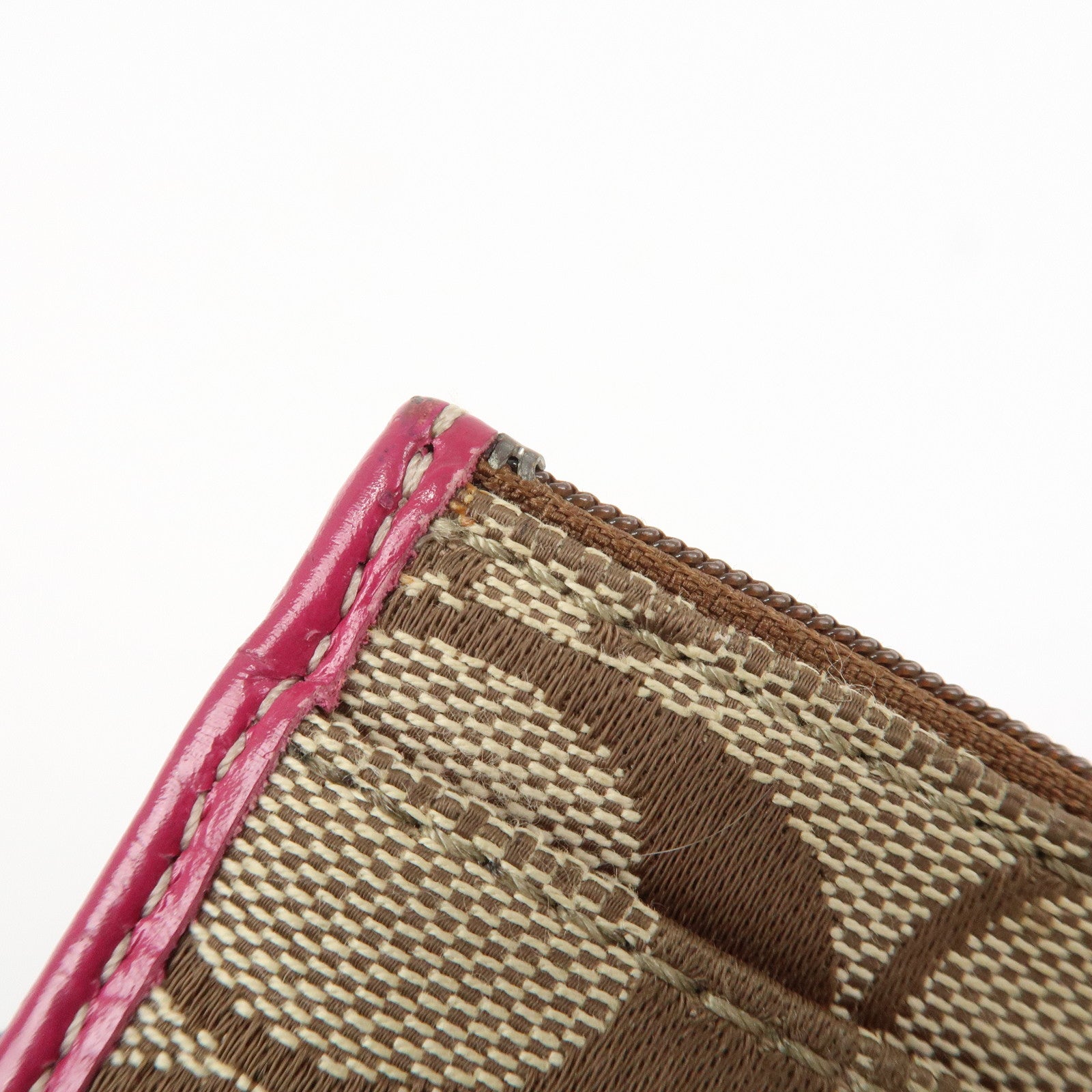 COACH Satin Canvas Set Of 2 Coin Case Card Case Beige Multicolor