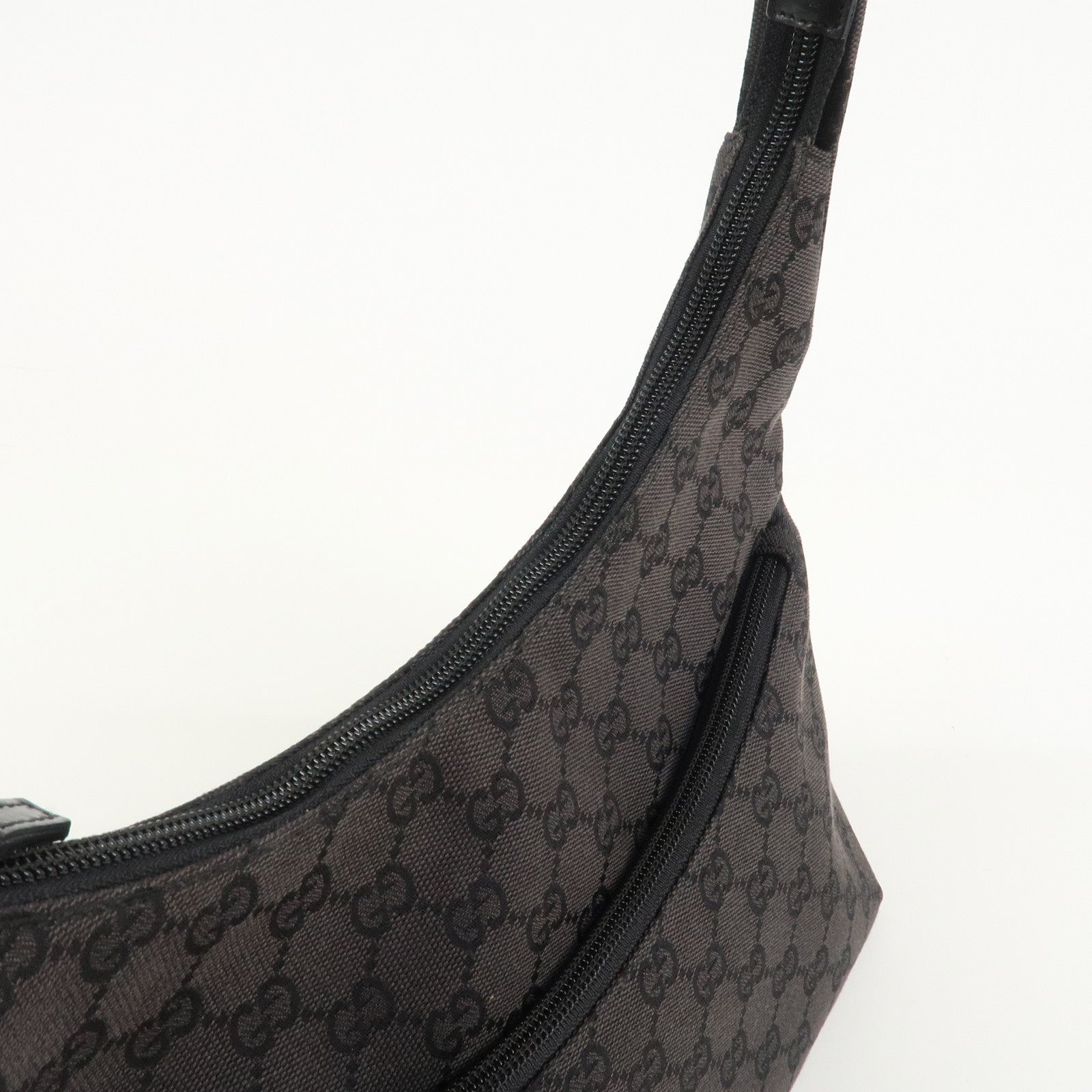 GUCCI GG Canvas Leather Shoulder Bag Hand Bag Brown 001・3386