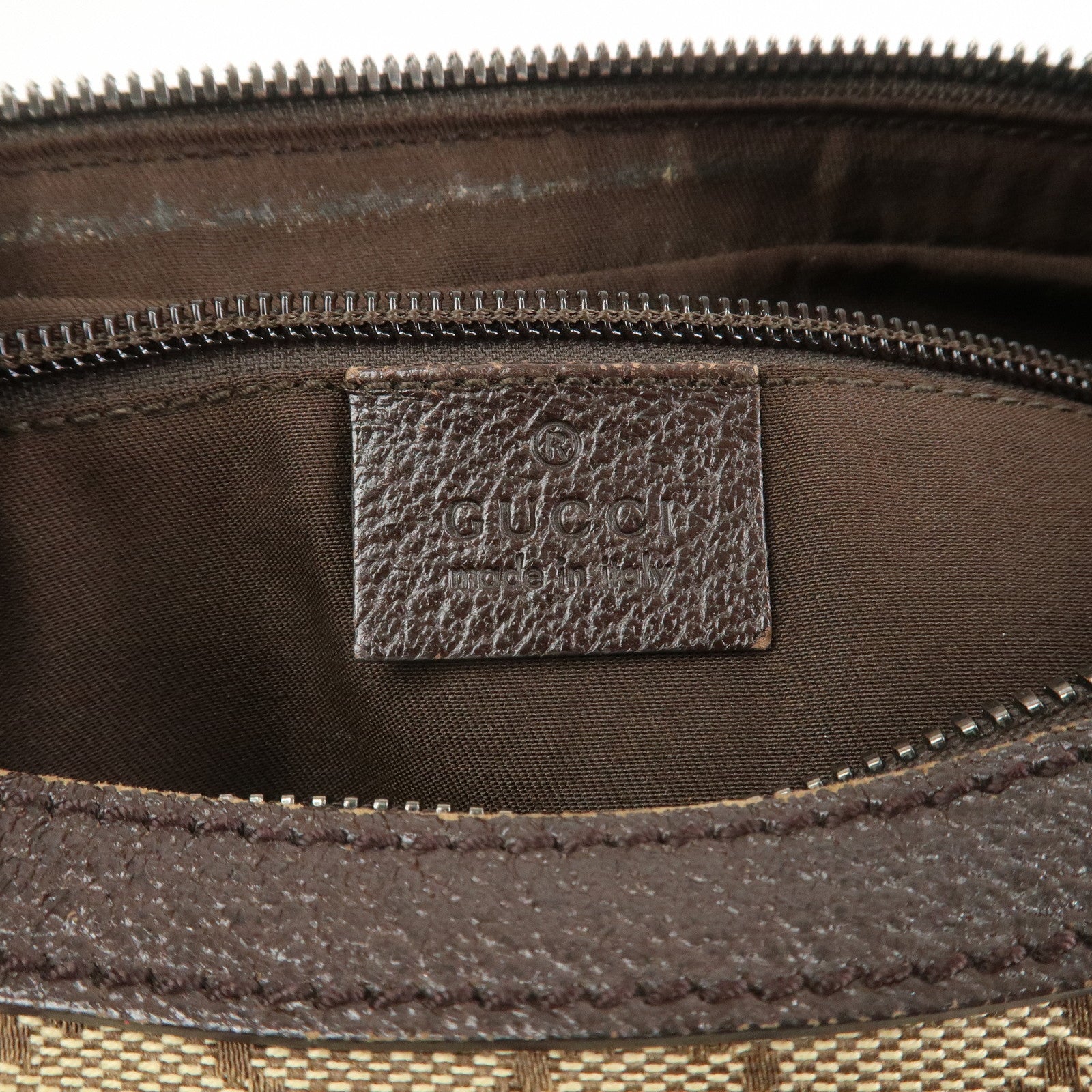 GUCCI Sherry GG Canvas Leather Shoulder Bag Beige Brown 122790